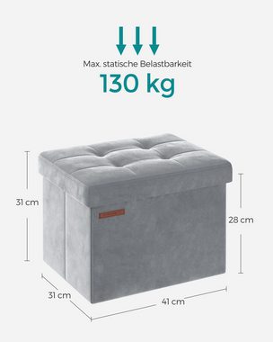 SONGMICS Sitzhocker sitzbank, Aufbewahrungsbox mit Deckel, bis 130 kg belastbar
