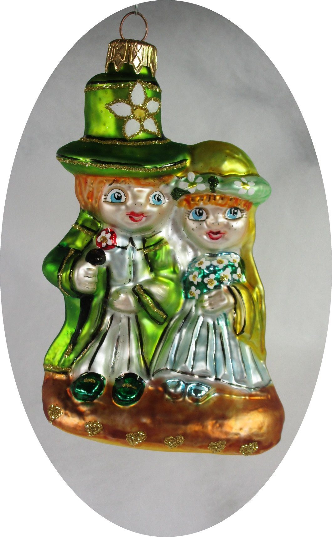 Nostalgie Christbaumschmuck Thüringen Christbaumschmuck Irisches Brautpaar (1-tlg), handbemalt, mundgeblasen