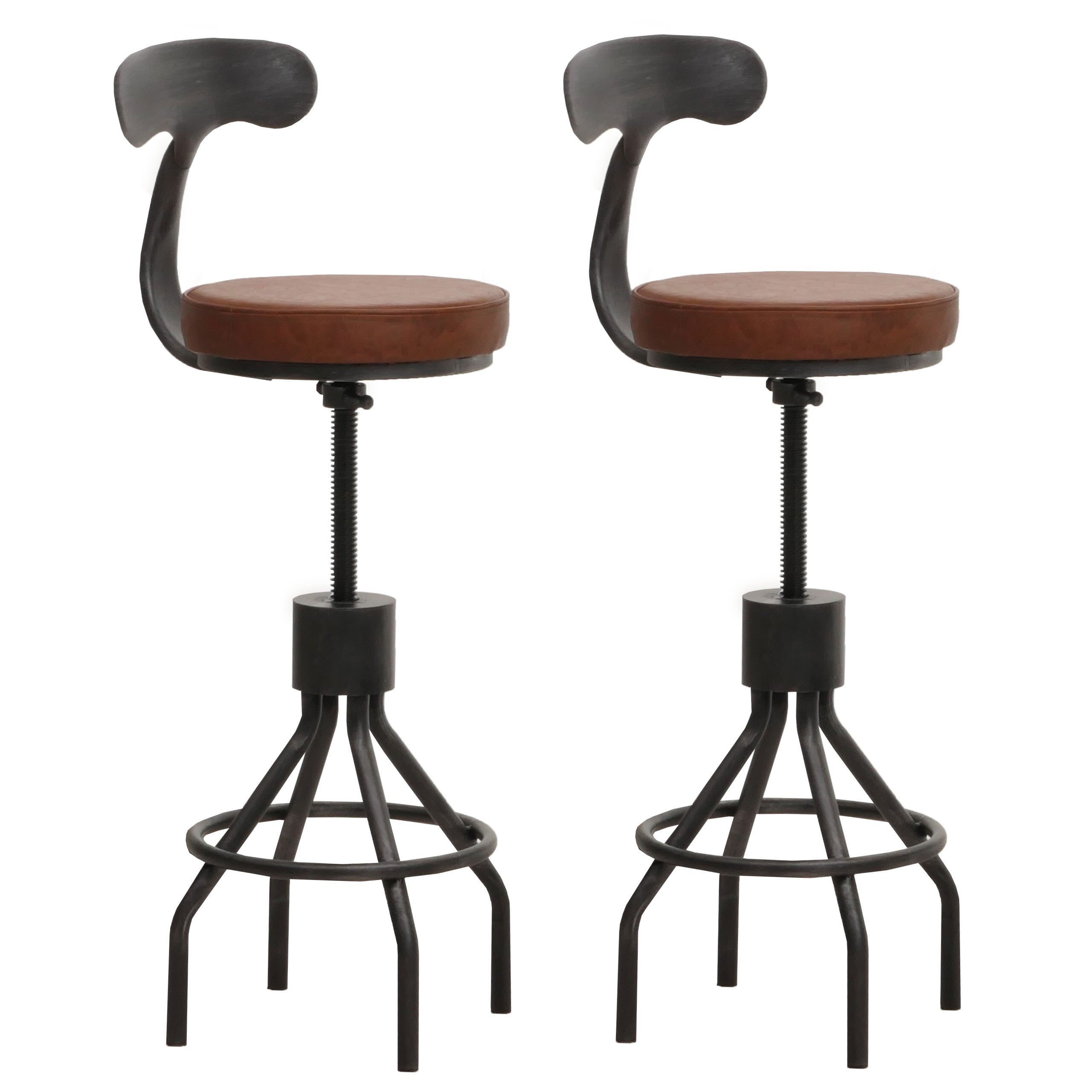 MCW Barhocker MCW-N22 (Set, 2er), Inklusive Fußablage und Fußbodenschoner