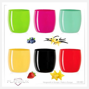 PLATINUX Glas Bunte kleine Trinkgläser, Glas, 260ml (max. 310ml) Wassergläser Saftgläser Whiskeygläser