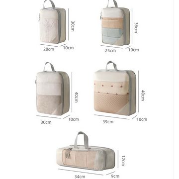 FIDDY Aufbewahrungstasche Komprimiertes fünfteiliges Reise-Aufbewahrungstaschen-Set. (tragbare Aufbewahrungstasche, Reisetasche für Kleidung, Schuhe und Gepäck, 5-tlg)