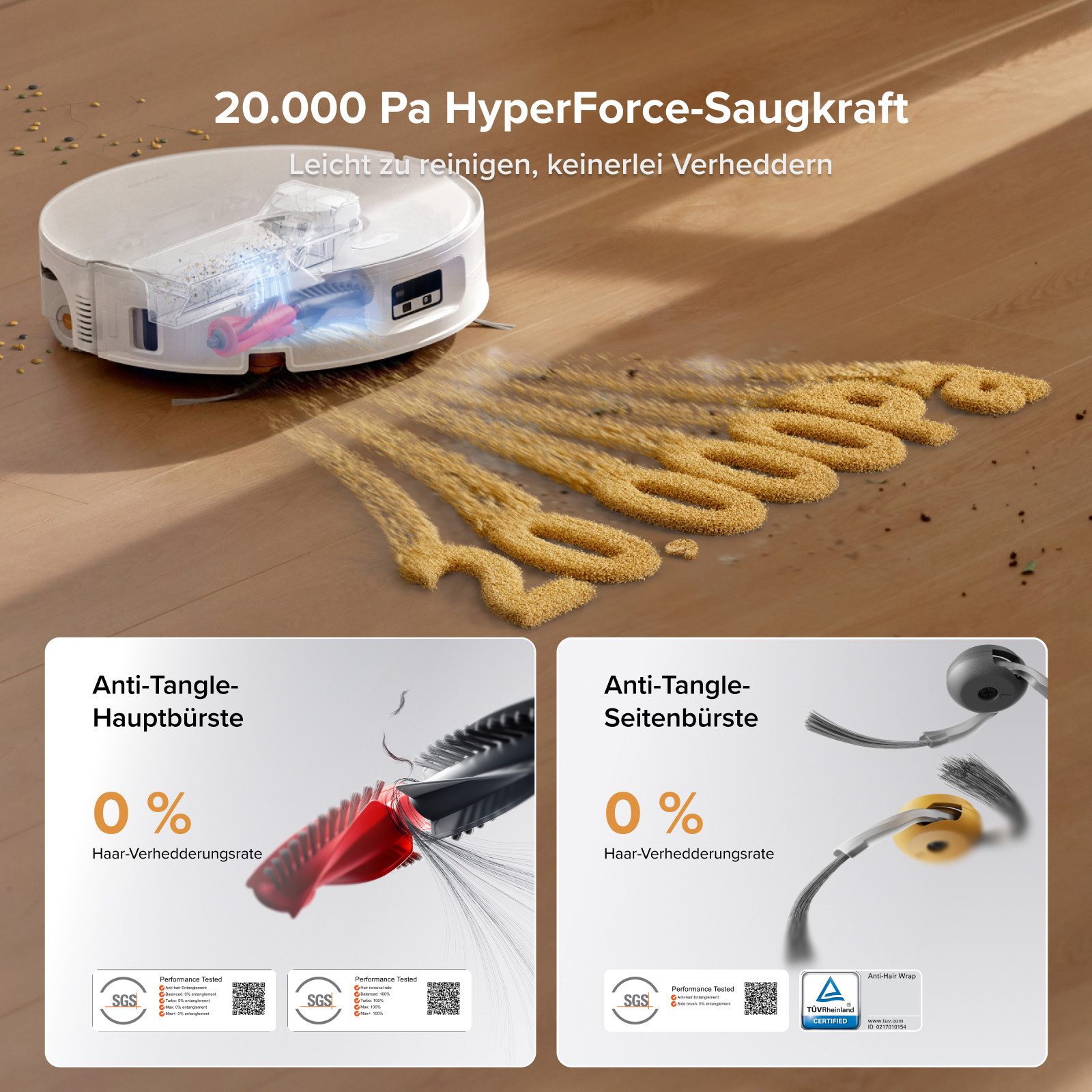 Roborock Saugroboter Qrevo Curv 2 FlowX, White, 65 W, mit Beutel, Automatische Teppichschutz‑Walzenklappe weiß