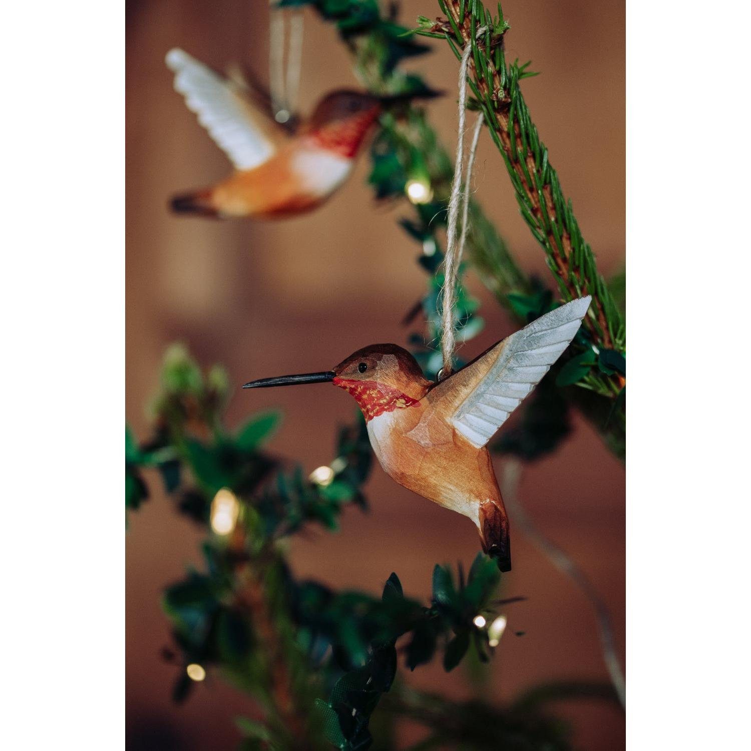 Dekovogel (2-teilig) Skulptur Rotrücken-Zimtelfe Garden Wildlife