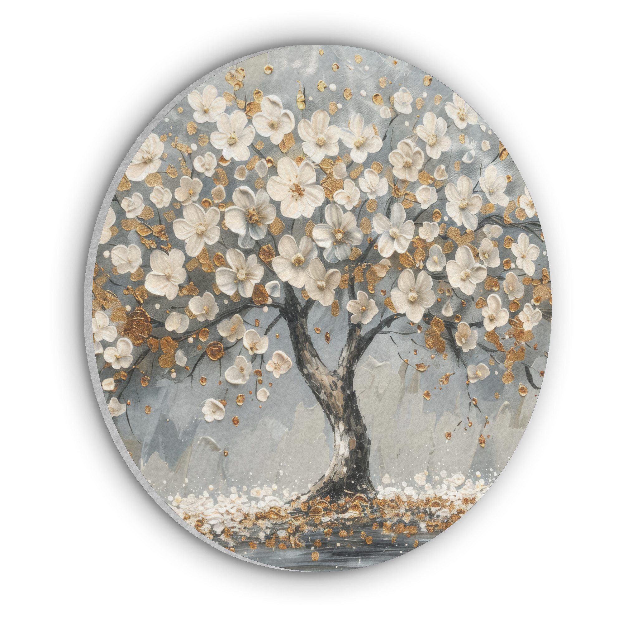 MuchoWow Gemälde Baum - Gold - Blumen - Abstrakt - Kunst, Fotodruck (1 St), günstig online kaufen