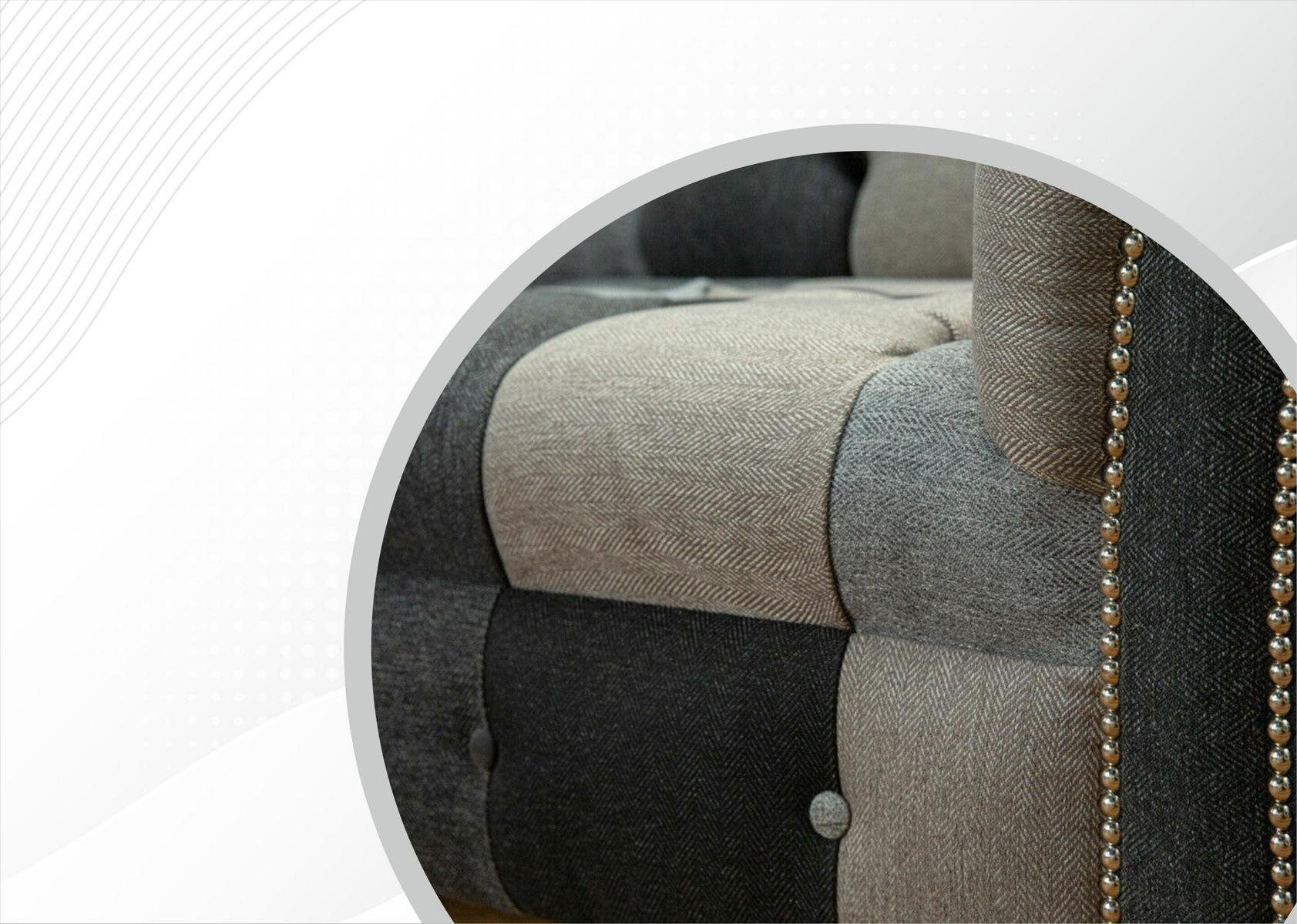 Couch JVmoebel Chesterfield cm Design 225 3 Sofa Chesterfield-Sofa, Sitzer