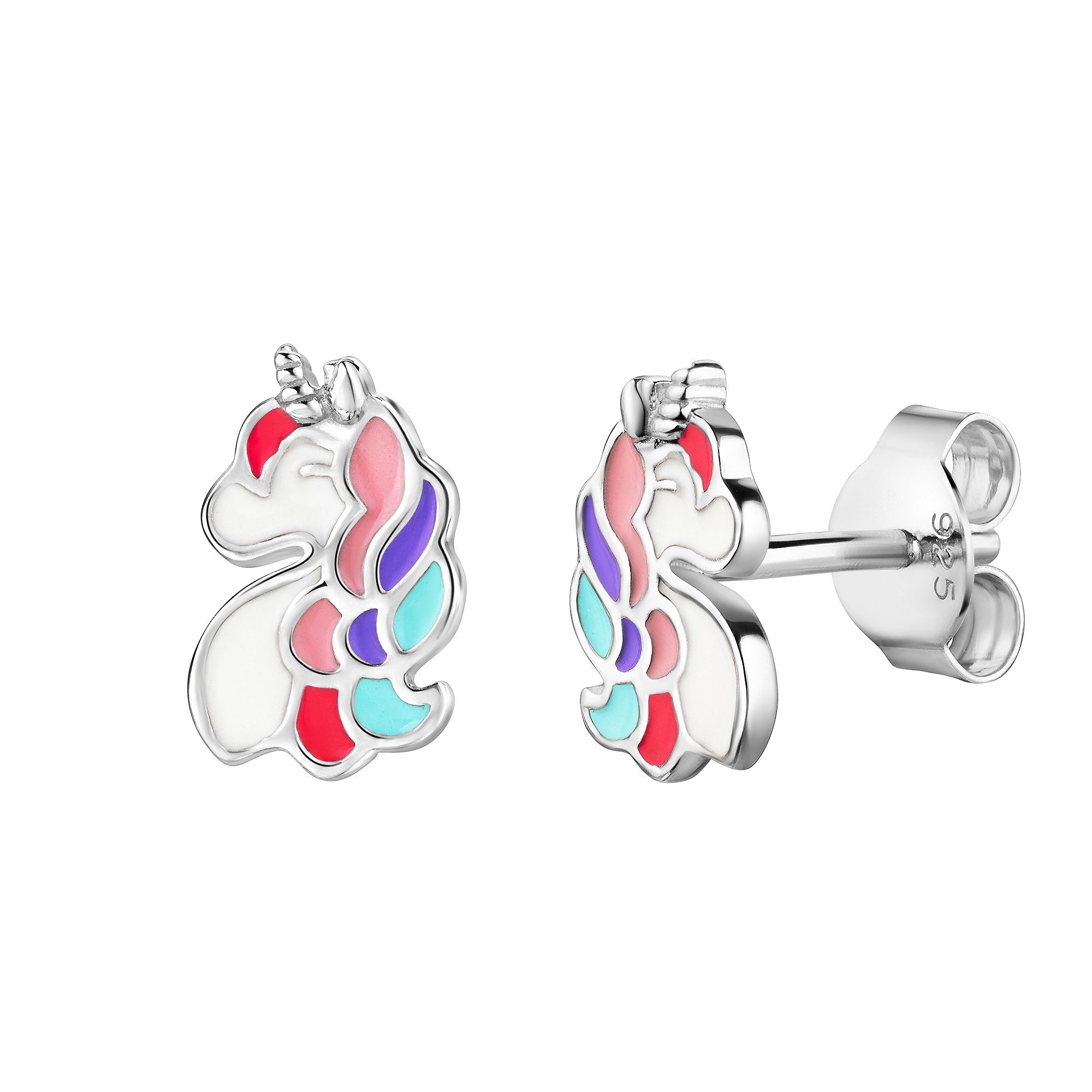 Paar Ohrstecker Schmuck Geschenk Silber 925 Ohrschmuck Ohrringe Einhorn