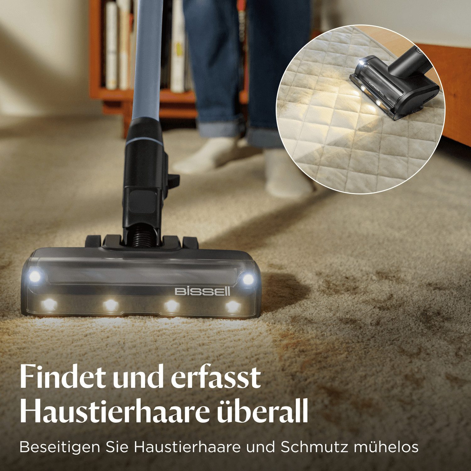 Bissell Akku-Stielstaubsauger 4090N PowerClean FurFinder Select, 200 W, beutellos