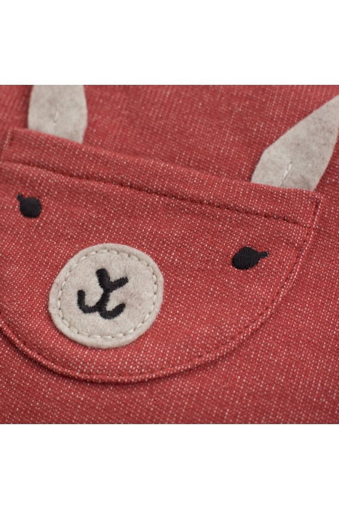 PINOKIO Latzhose Latzhose Trägerhose strukturiert mit Beinumschlag (1-tlg) Lama-Brusttasche mit angenähten Ohren