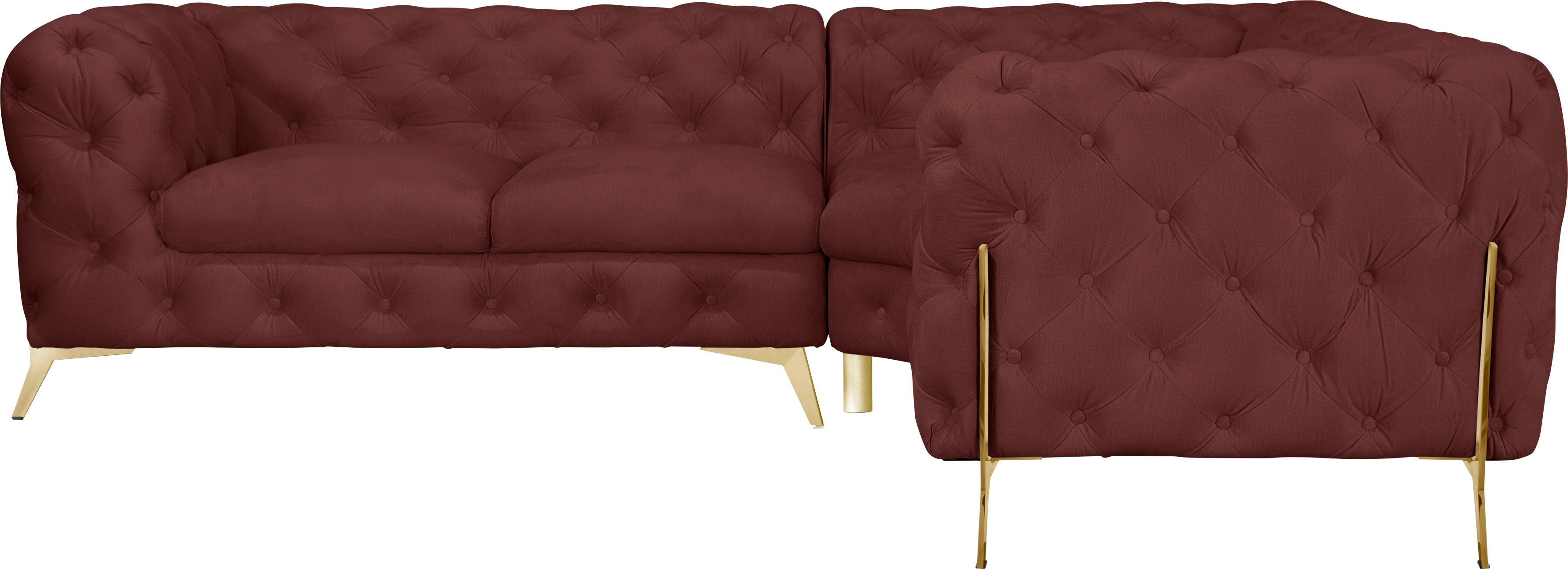 Home affaire Chesterfield-Sofa Amaury L-Form, moderne Chersterfield-Optik, Breite 262 cm, Fußfarbe wählbar. Reduzierter Preis € 2.379,99. Unverbindliche Preisempfehlung € 3.429,99
