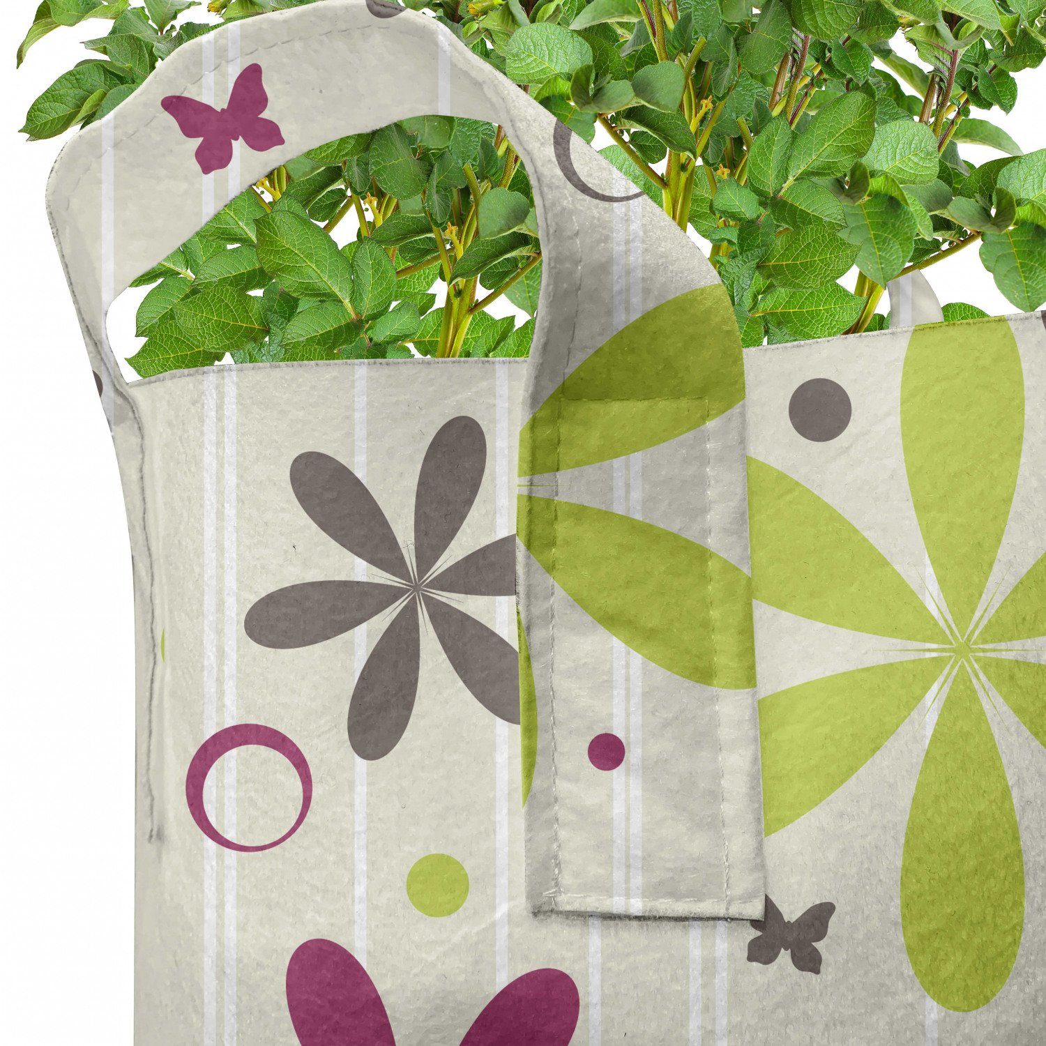 Pflanzkübel Abakuhaus Pflanzen, Röschen Kreis-Band mit hochleistungsfähig Blumen Griffen Stofftöpfe für