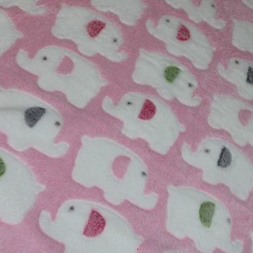 Pettimania Tierdecke Fleece Decke mit Elefanten-Motiv pink