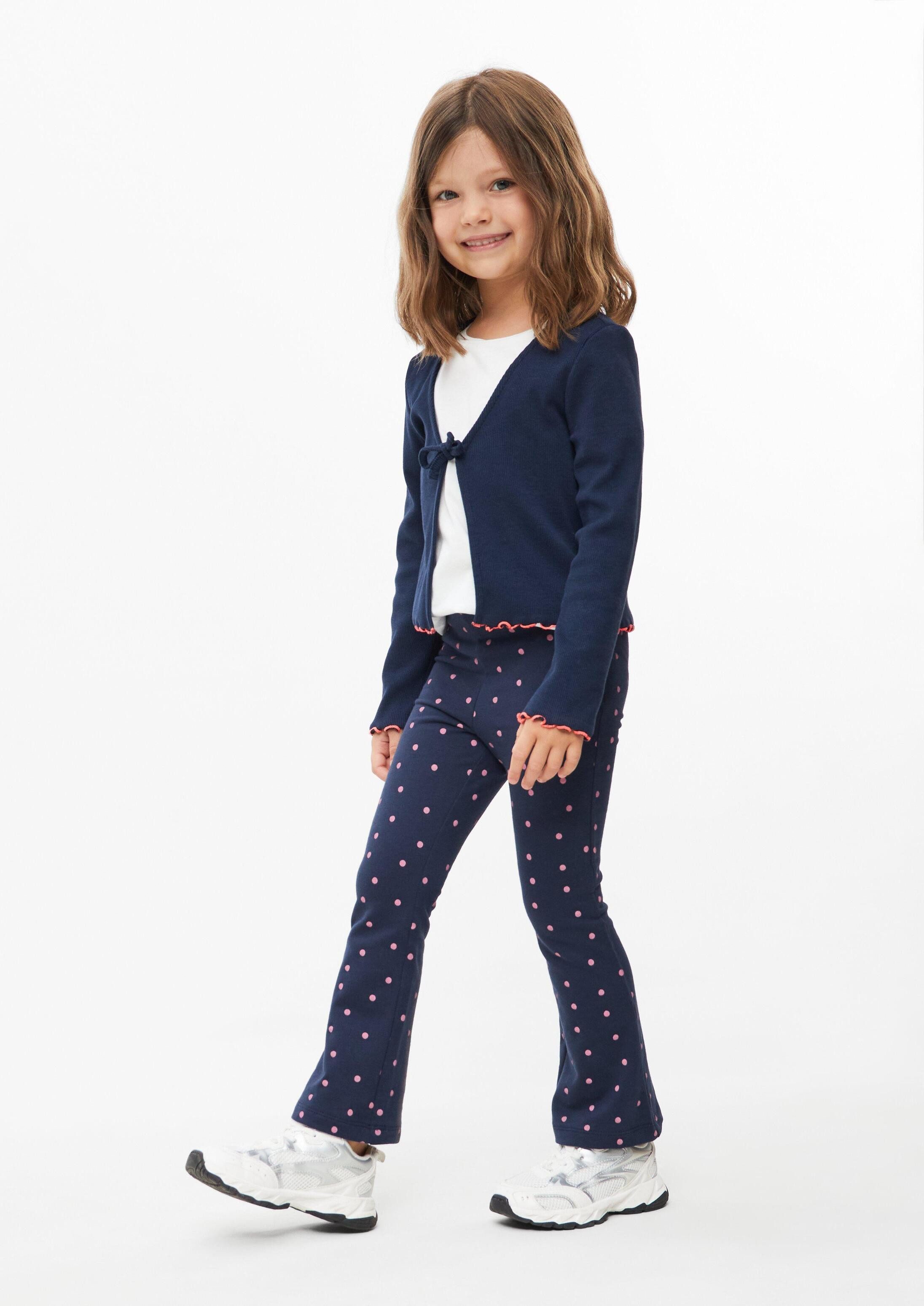 s.Oliver Leggings Leggings Flared-Leg-Leggings mit Glitzerbund und All-over-Print
