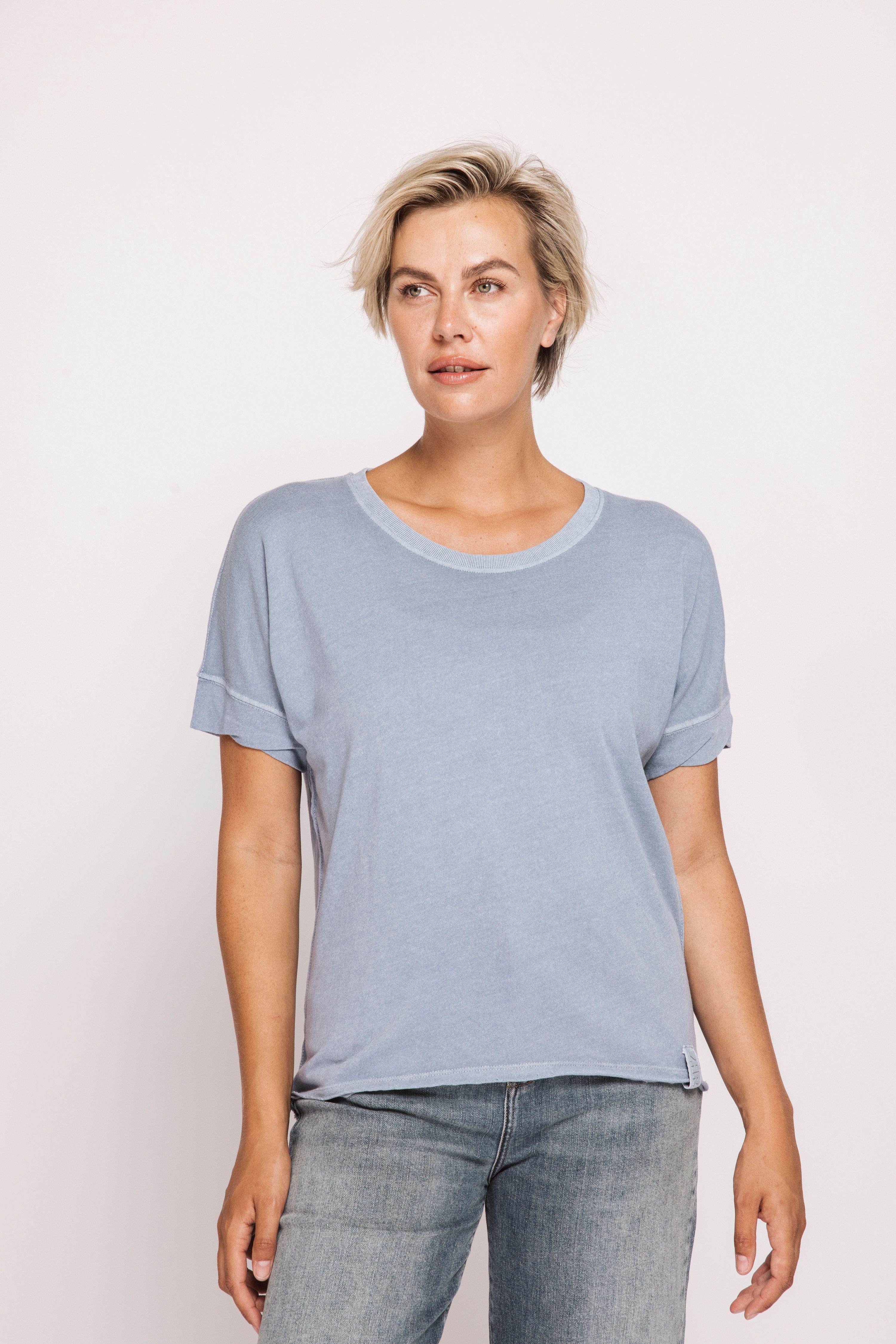 Zhrill Rundhalsshirt RAHEL Regular Fit, Kurzarm-Design, vorgewaschene Optik