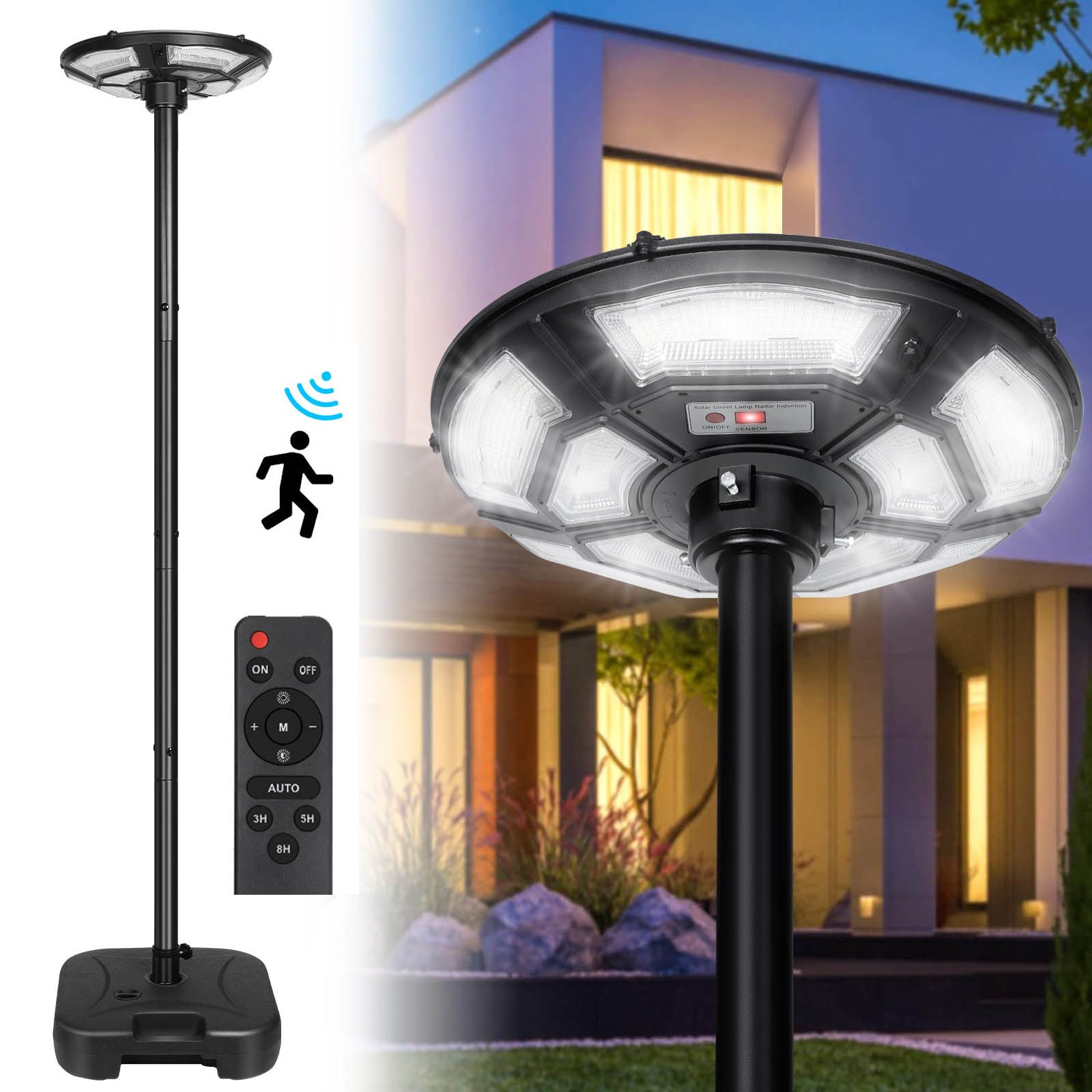 MUPOO LED Solarleuchte Solar Straßenlaterne 3200LM, günstig online kaufen