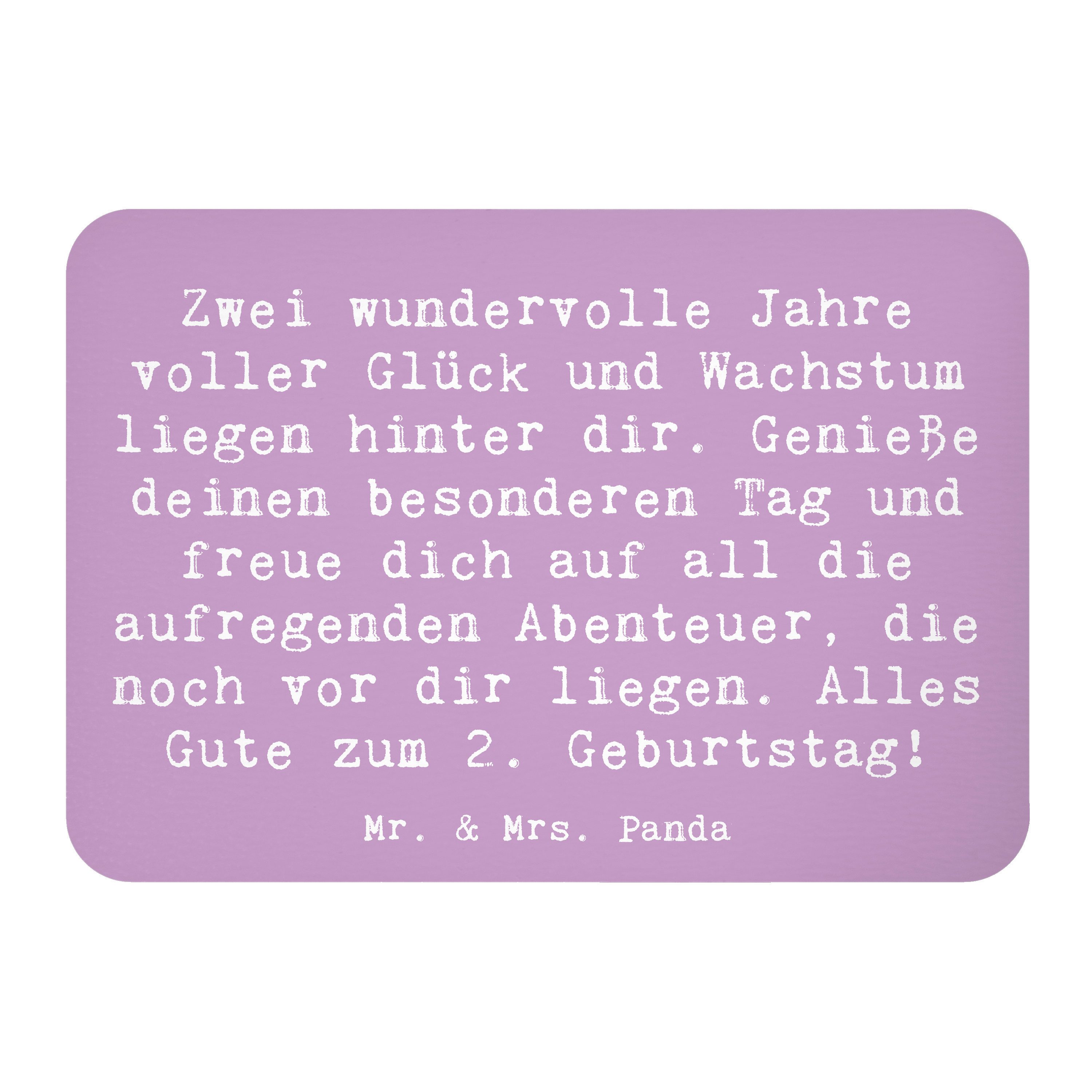 Magnet Spruch 2. Geburtstag - Lavendeltraum - Geschenk, Kleinkind Glück, Mei