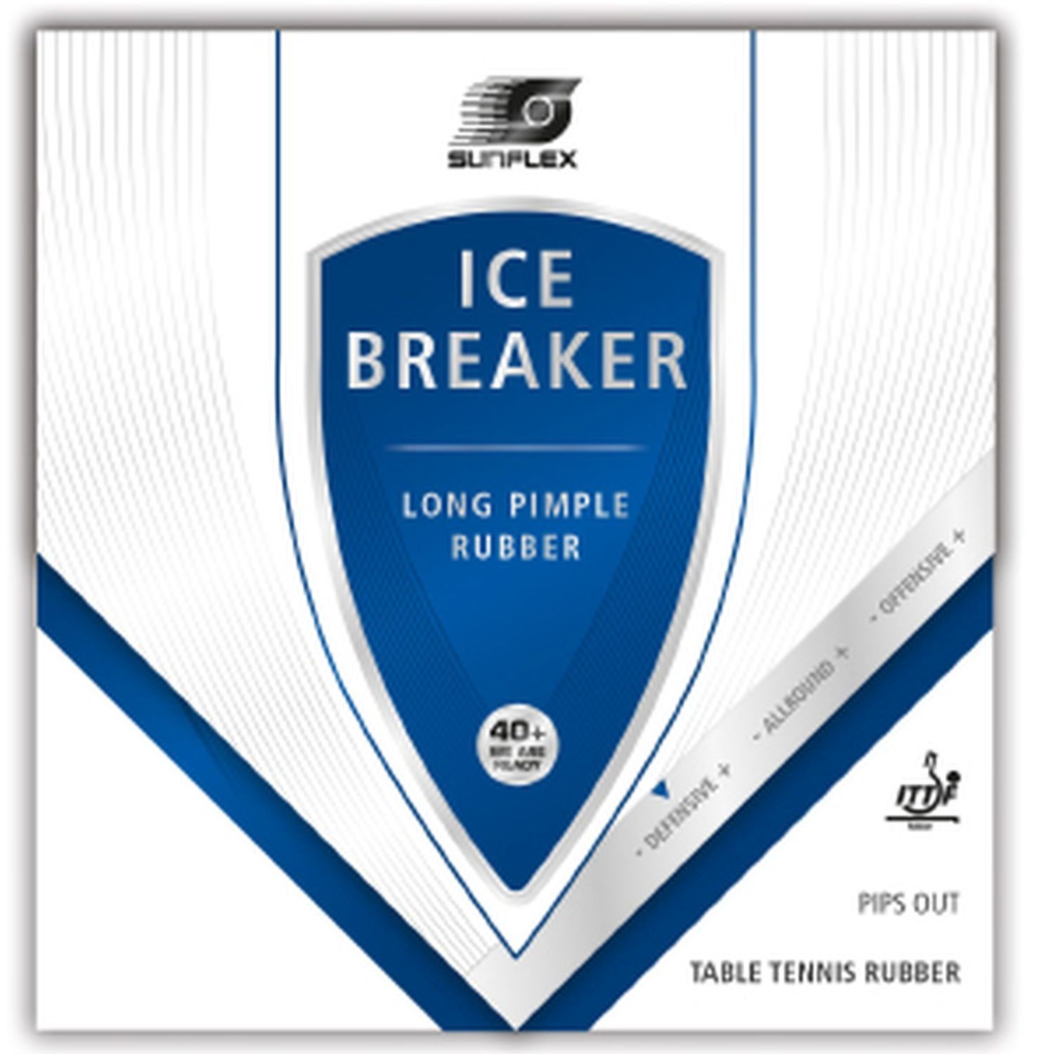 Tischtennisschläger Ice Breaker Tischtennis-Belag, 1,0mm Schwamm schwarz