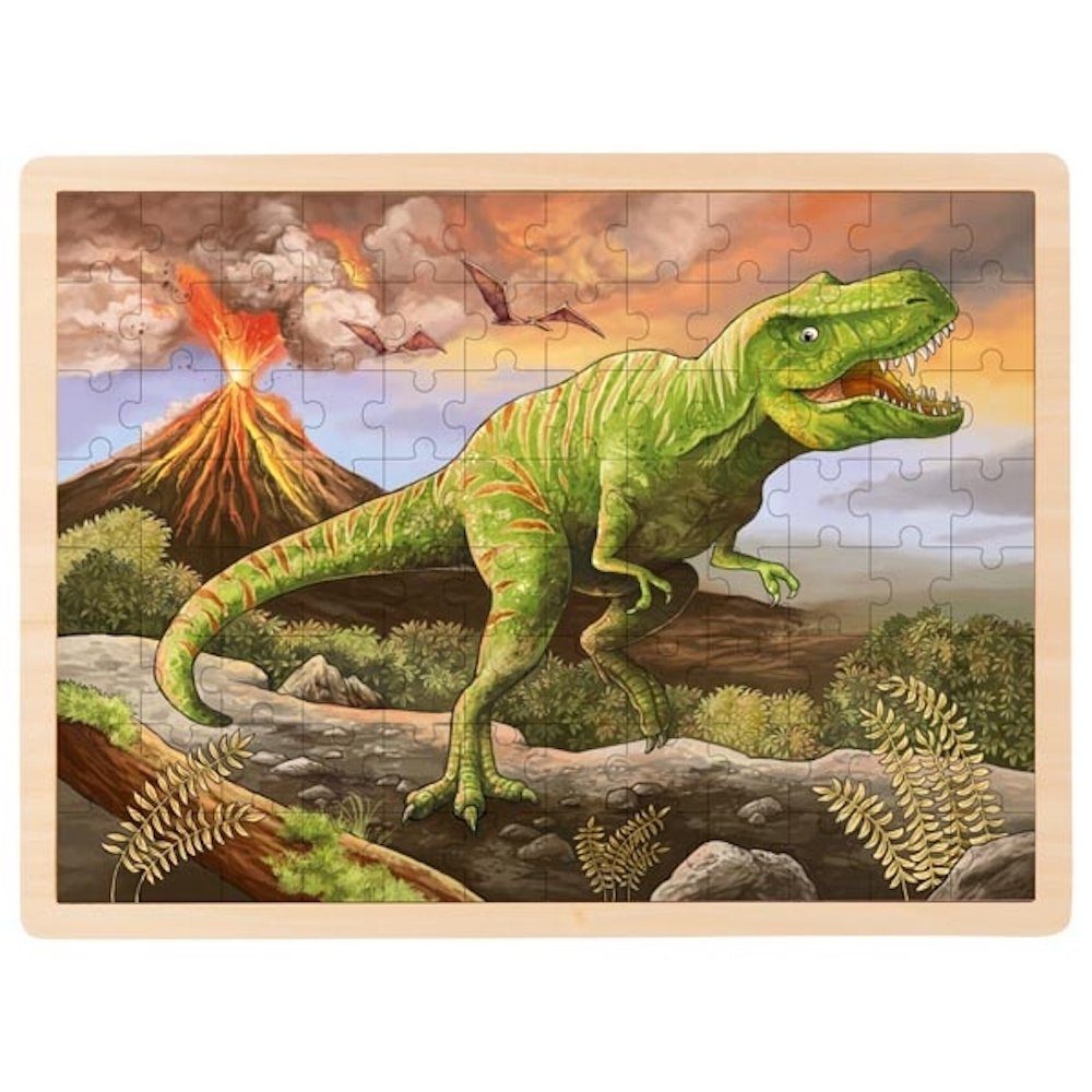 Gollnest & Kiesel Rahmenpuzzle 96 T-Rex Holzpuzzle, Puzzleteile, Einlegepuzzle Puzzle goki Holz-Puzzleteile