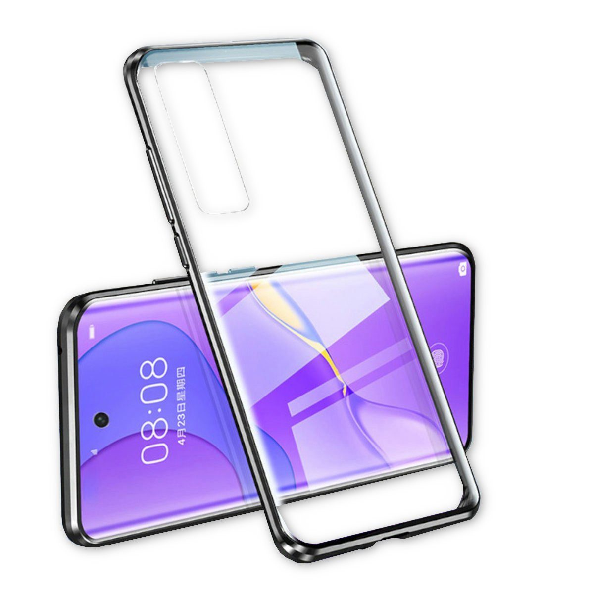 Handyhülle Beidseitiger 360 Grad Magnet / Glas Case Bumper für Samsung Galaxy S21 Ultra G998B Handy Tasche Case Hülle Cover New Style