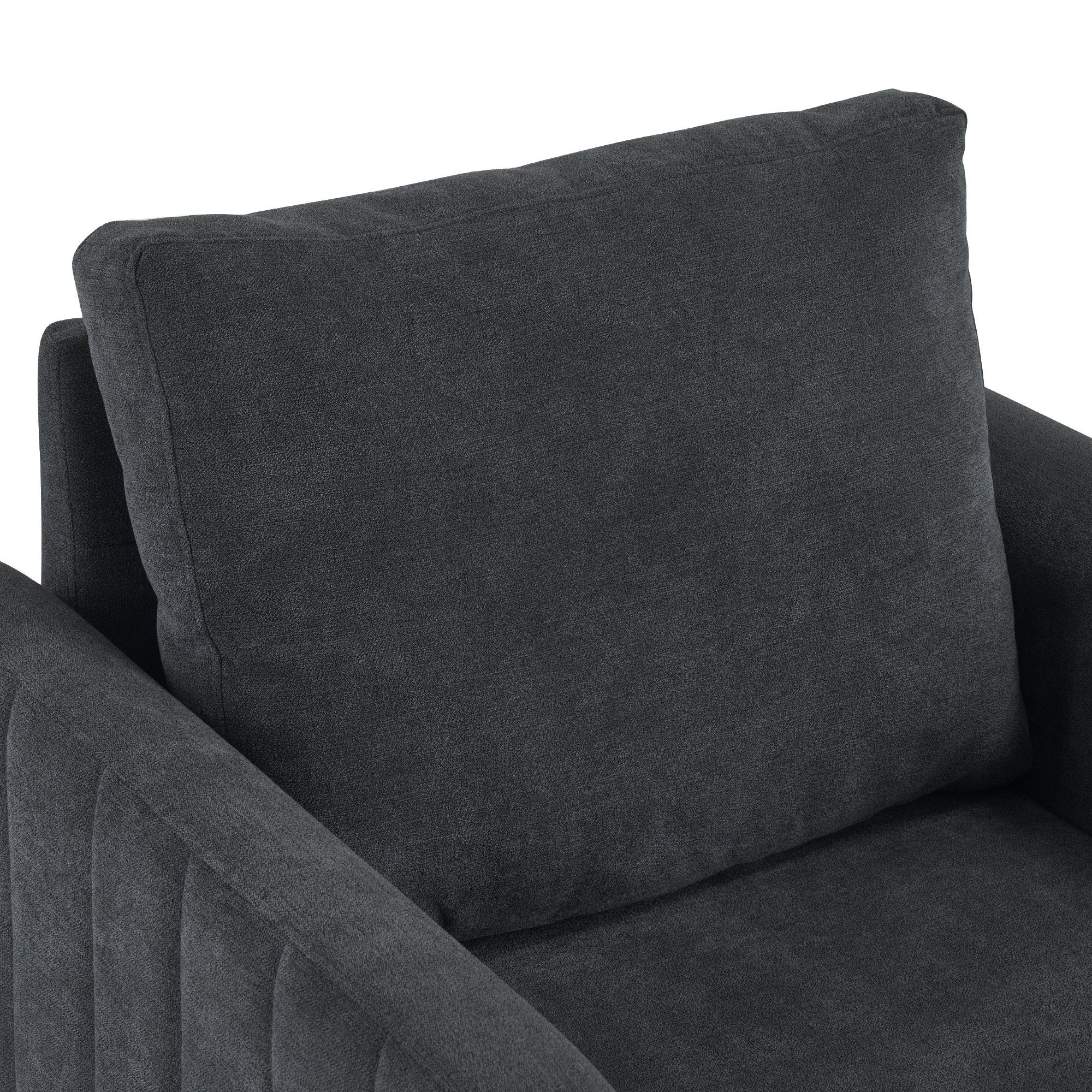 Grau Ruhesessel, Relaxsessel Einzelsofa, Sessel Metallbeine, Merax Chenille-Stoff mit Relaxsessel, goldenen