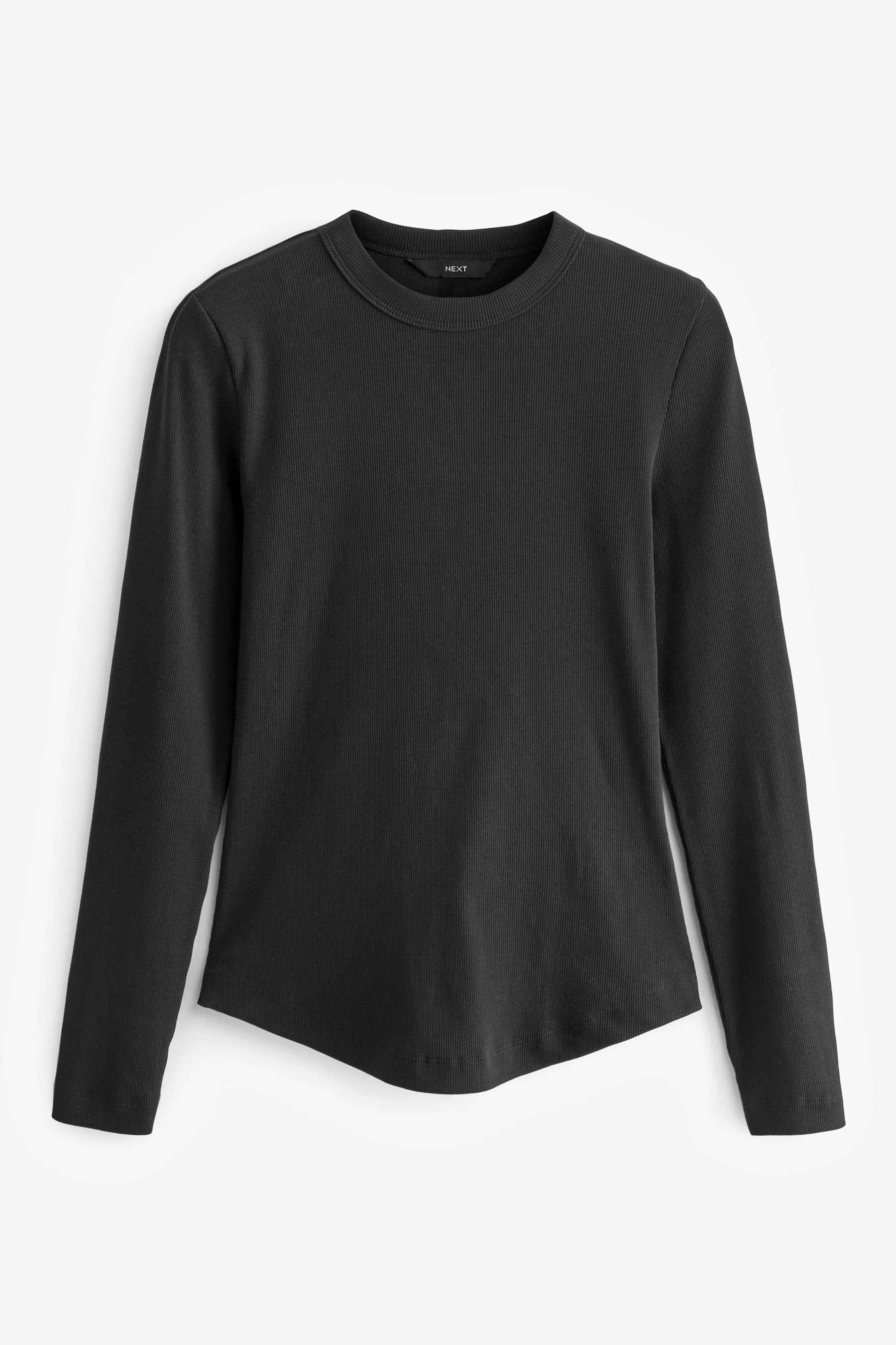 (1-tlg) Rundhalsausschnitt Langärmeliges mit Next Sweatshirt Langarmshirt Black