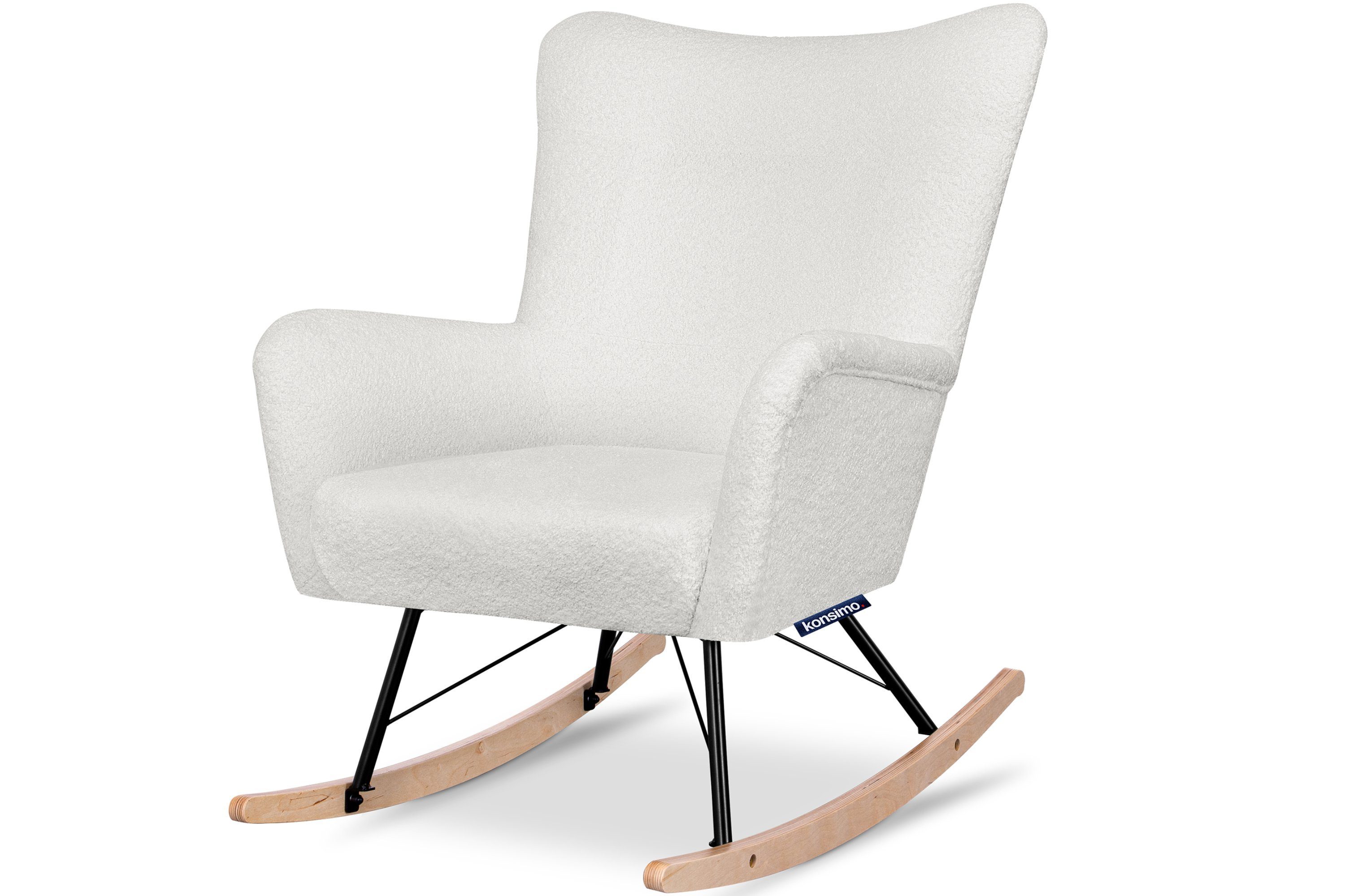 Konsimo Schaukelsessel ADDUCTI Stillsessel, breiter Sitz für mehr Komfort, ein Schaukelstuhl für jeden Stil, Hergestellt in EU cremefarben | cremefarben
