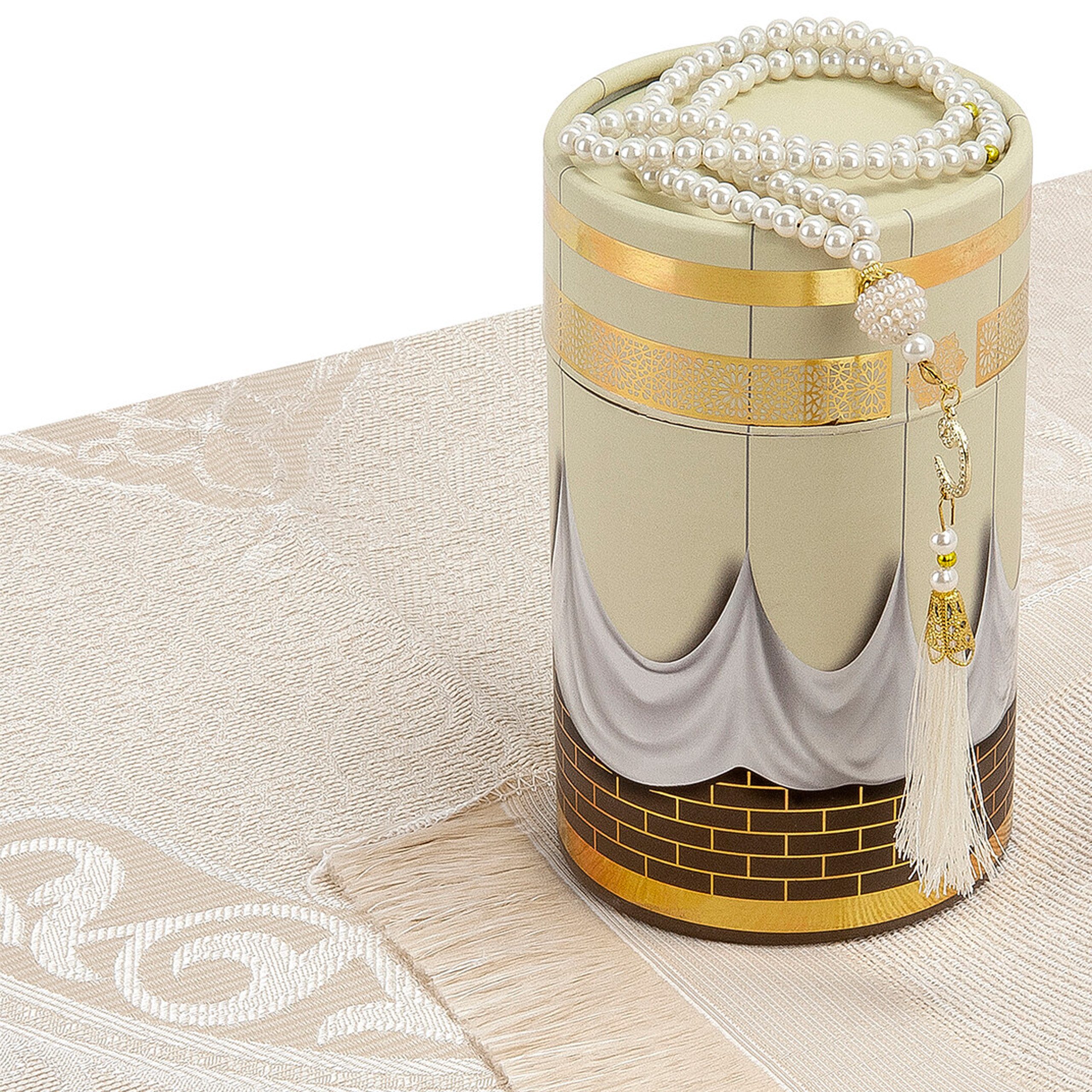 TeppichHome24 Teppich Gebetsteppiche mit Geschenkbox und 99er Gebetskette, rechteckig, robust, pfegeleicht, für Fussbodenheizung geeignet
