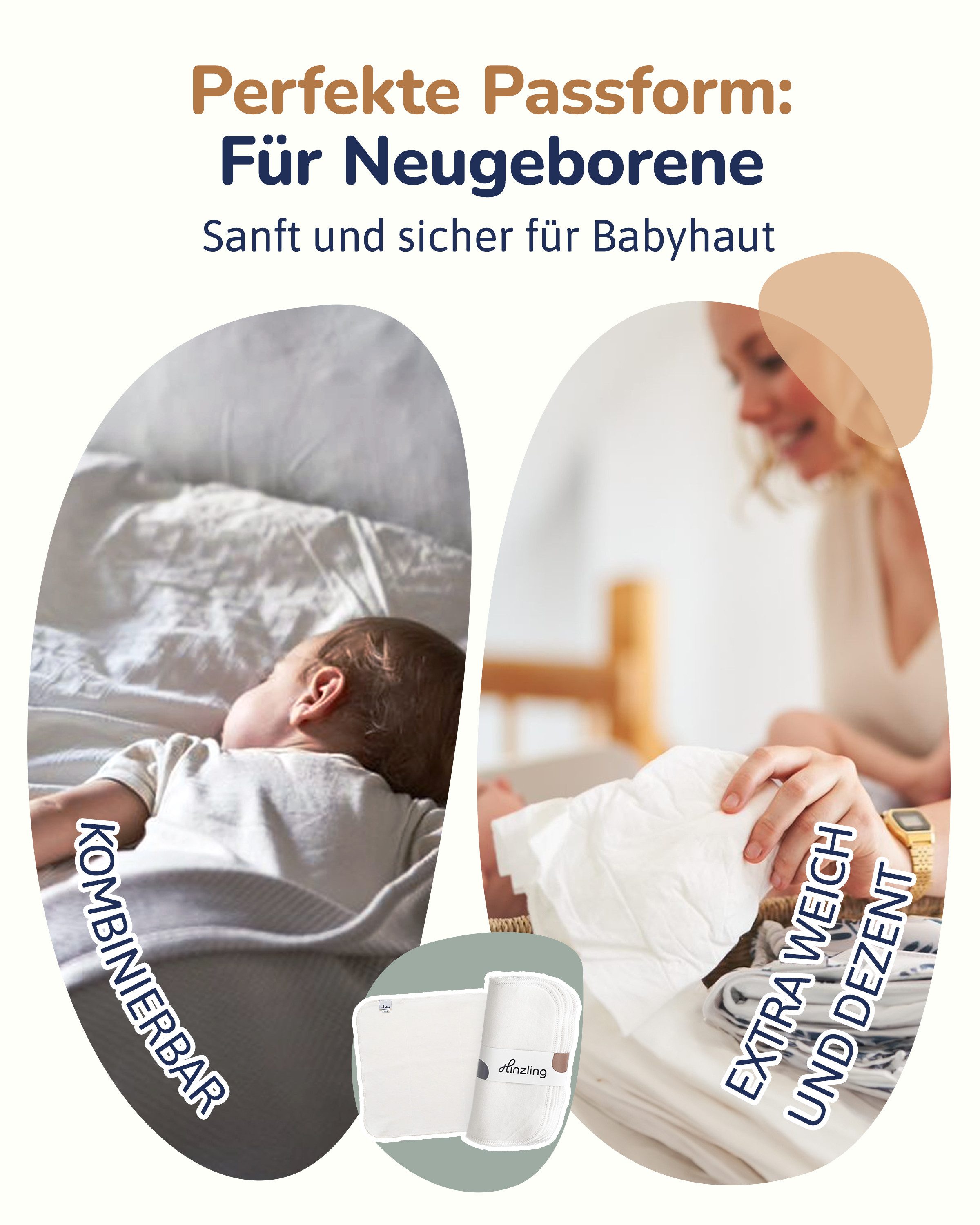 Hinzling Stoffwindeln Prefolds – Saugstarke Stoffwindel Einlagen – waschbar