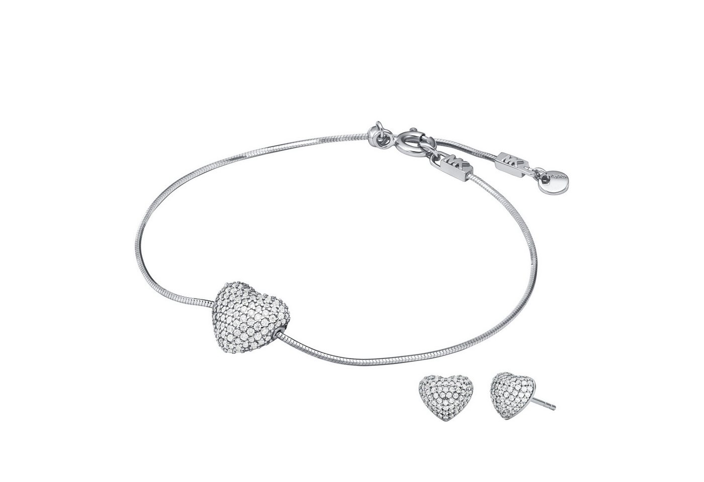 MICHAEL KORS Schmuckset Multipack Schmuck Geschenk Silber 925 PREMIUM Herz (Set, 3-tlg), mit Zirkonia (synth)