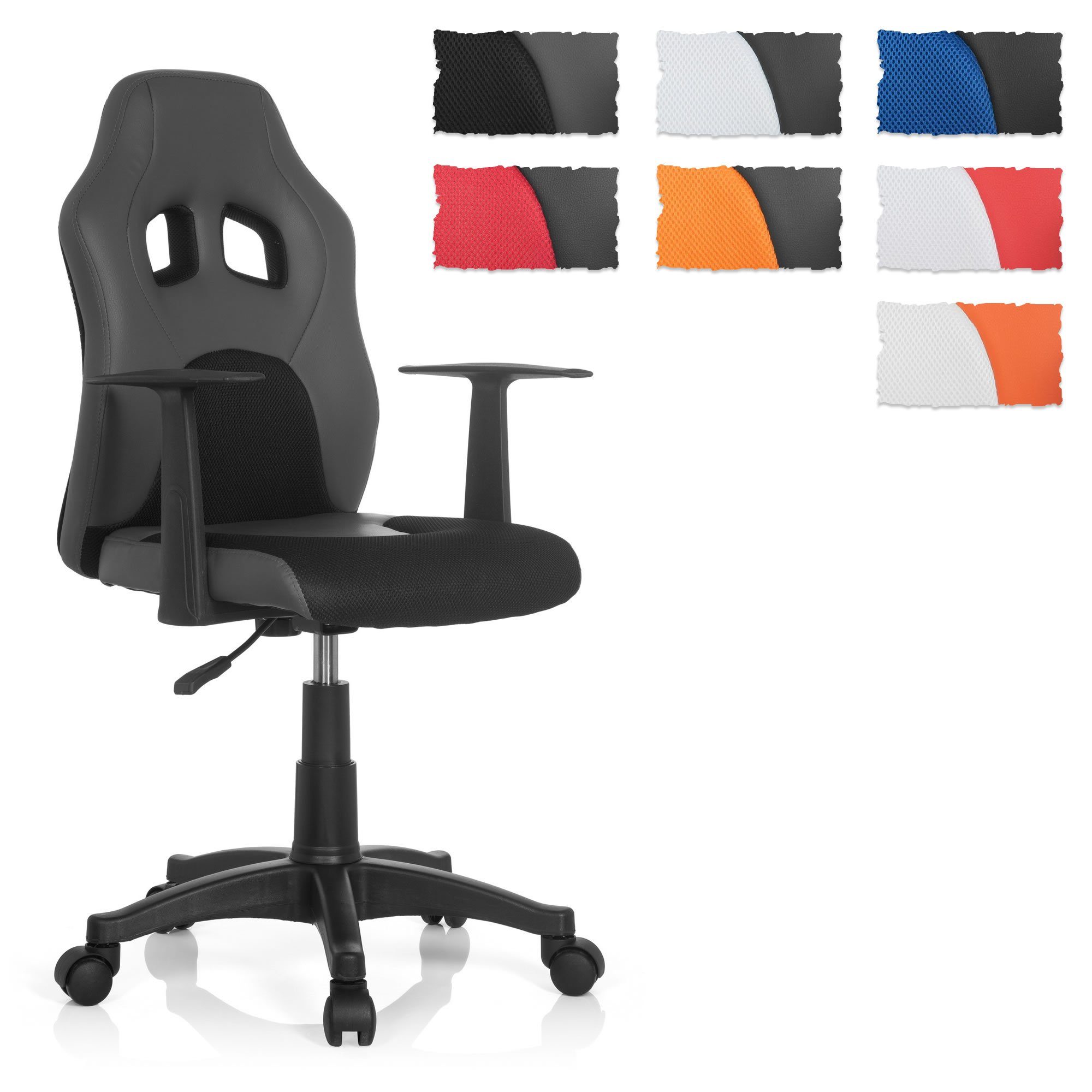 hjh OFFICE Drehstuhl Kinderdrehstuhl TEEN / ergonomisch Kunstleder, AL Rot Weiß GAME