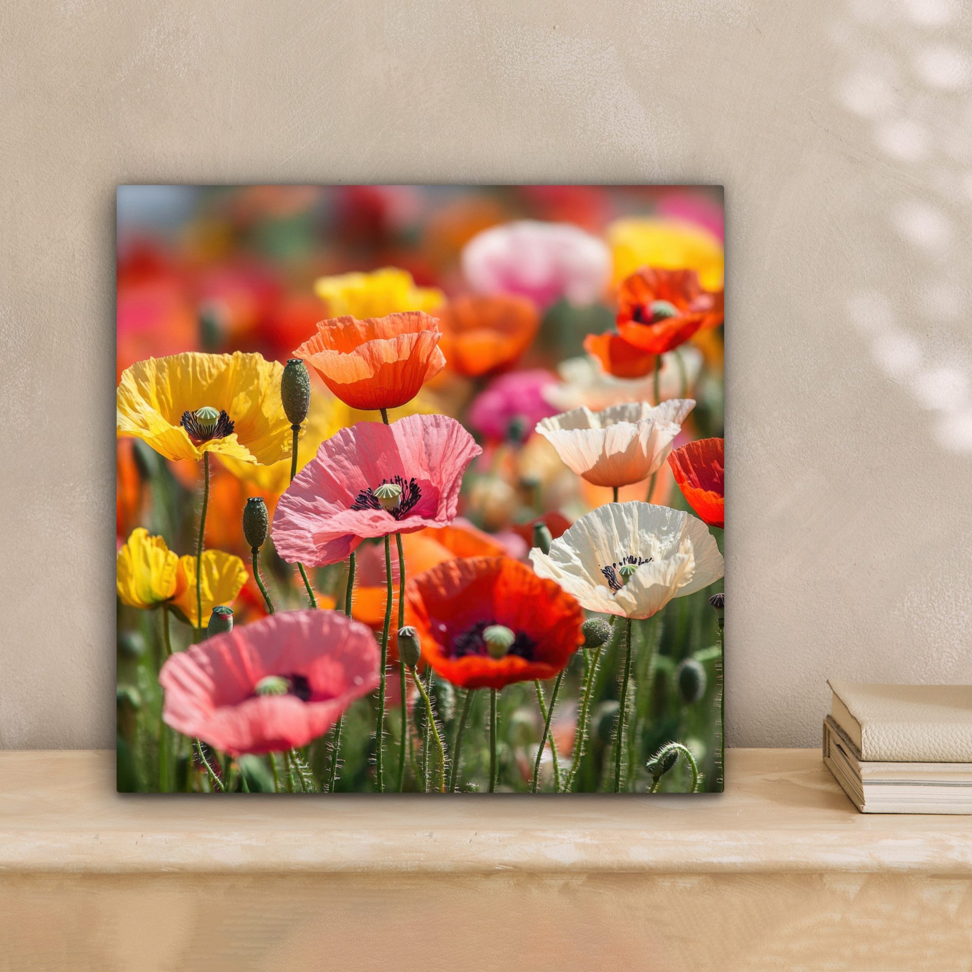 OneMillionCanvasses® Leinwandbild Blumenfeld - Mohnblumen - günstig online kaufen