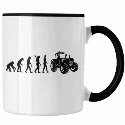 Trendation Tasse Lustige Tasse für Landwirte Geschenk Evolution Traktor Geschenkidee