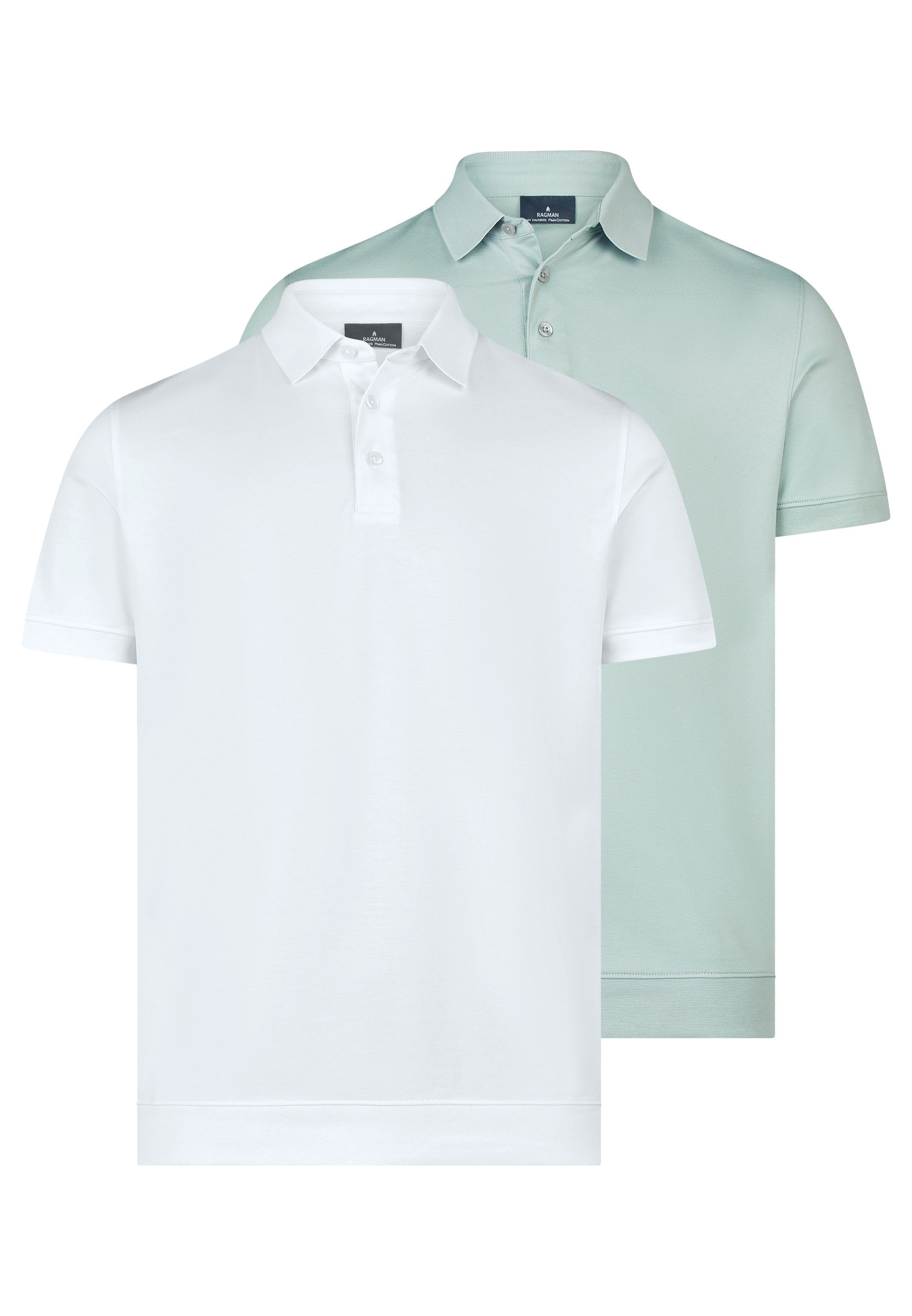 RAGMAN Poloshirt 2er Pack Basic (Spar-Set, 2-tlg) Poloshirt - Baumwolle - Atmungsaktiv