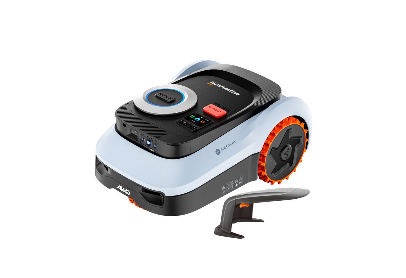 NAVIMOW Rasenmähroboter Segway i210/i220 LiDAR Pro Mähroboter ohne Begrenzungskabel, bis 1000 m² Rasenfläche, (1-St., Xero-Turn AWD für 55 % Steigungen, Auto-Kartierung), mit Garage M, LiDAR+Vision+NRTK Tri-Fusion-Positionierung