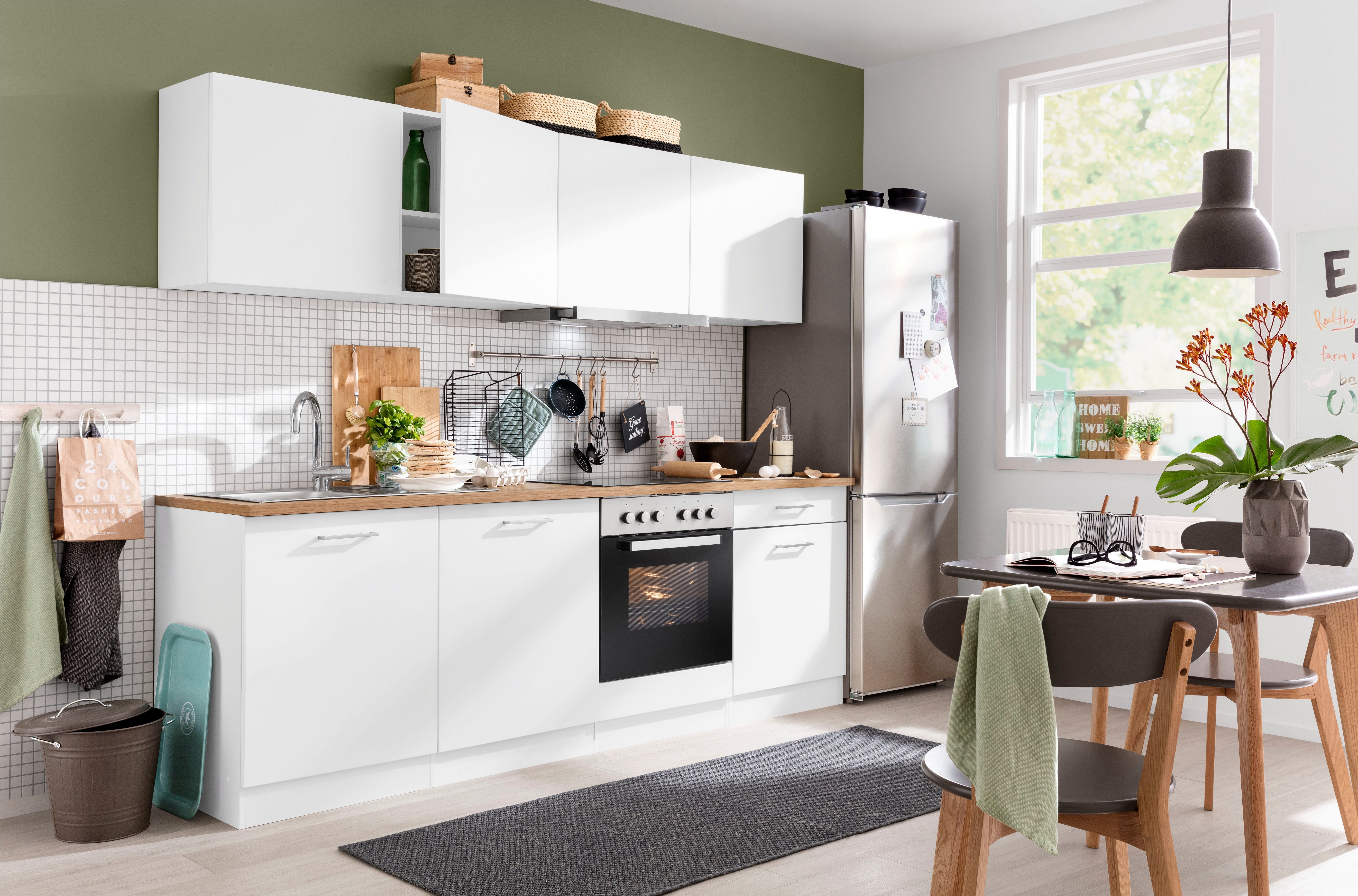 KOCHSTATION Küchenzeile KS-Kehl, mit E-Geräten, Breite 240 cm