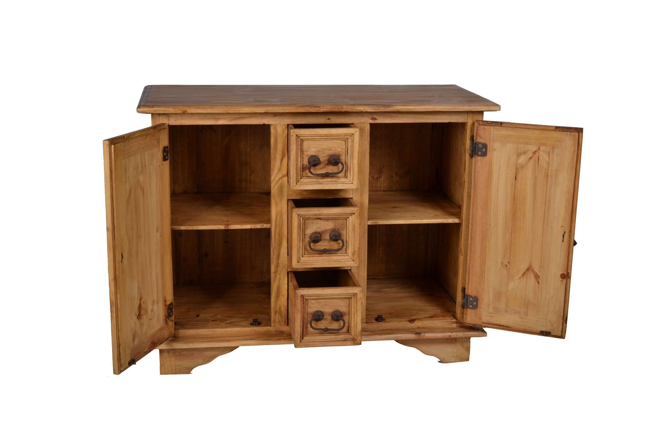 MiaMöbel Sideboard Mexico, aus massivem Pinienholz Honig