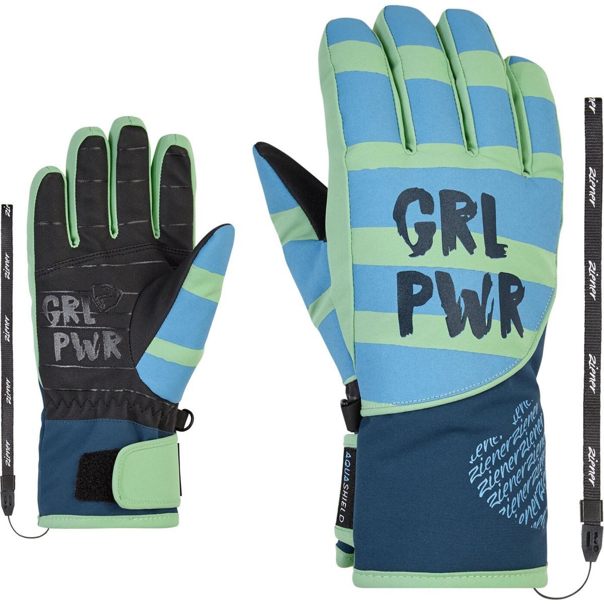 Ziener Skihandschuhe Liwa ASR PR Girls Glove Junior Warme, stylische Skihandschuhe für Mädchen mit PrimaLoft® Futter und