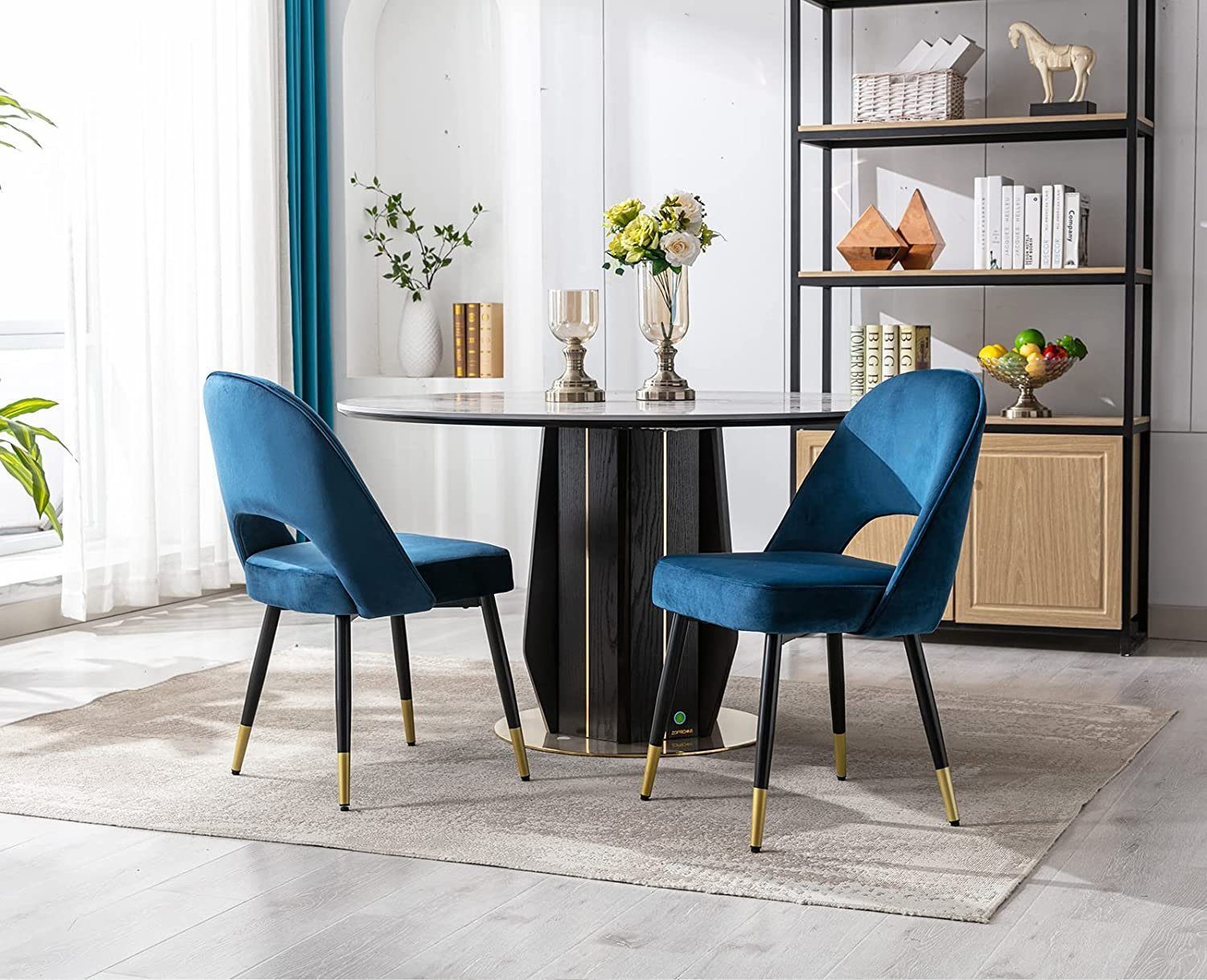 WAHSON OFFICE CHAIRS Esszimmerstuhl Samt 2er Set Seitenstühle Küchenstühle günstig online kaufen