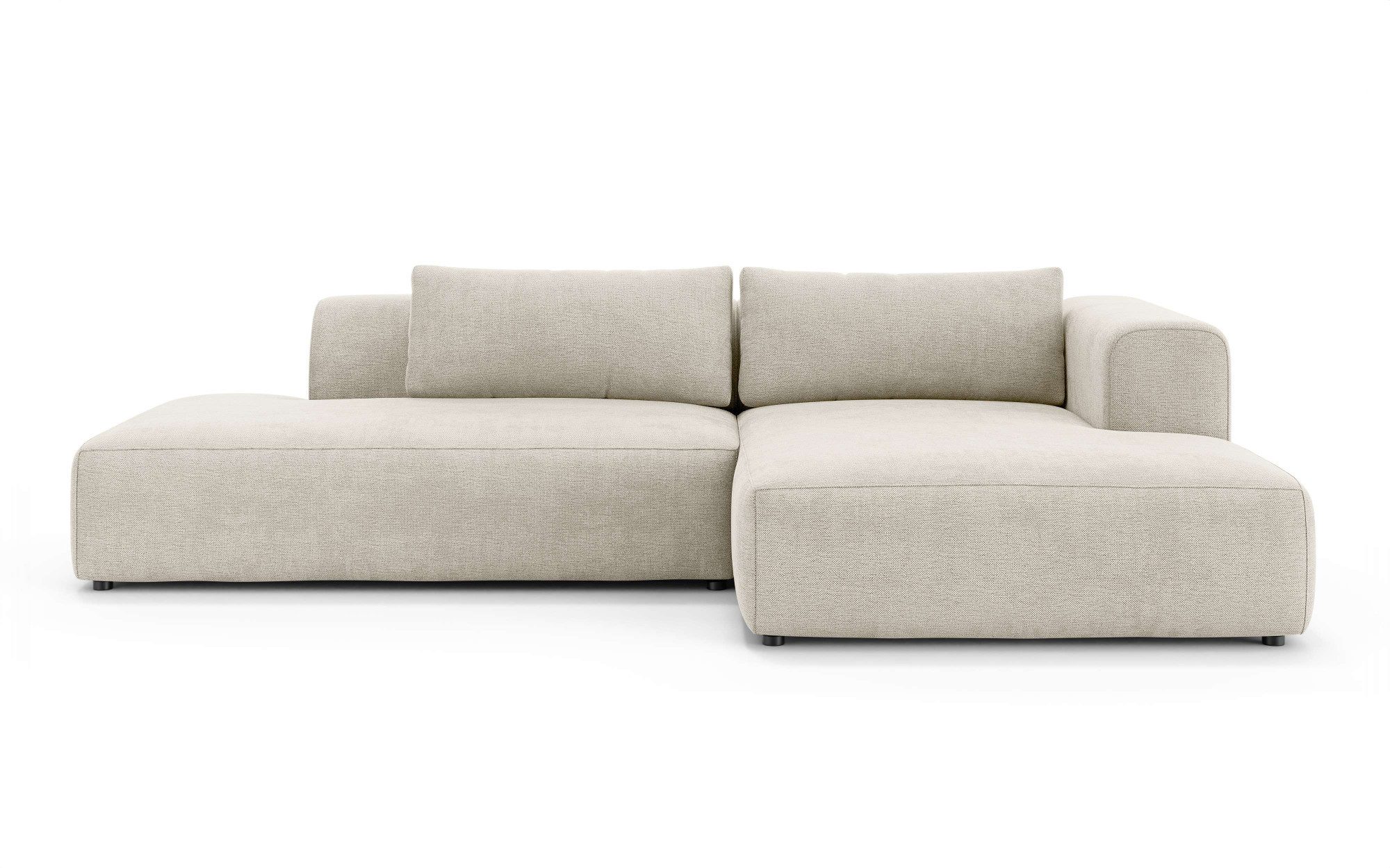 OTTO home Ecksofa TIARRA Design-Sofa mit Ottomane recht/links bestellbar, Breite 287 cm, L-Form mit hochelastischer Schaum und Wellenunterfederung