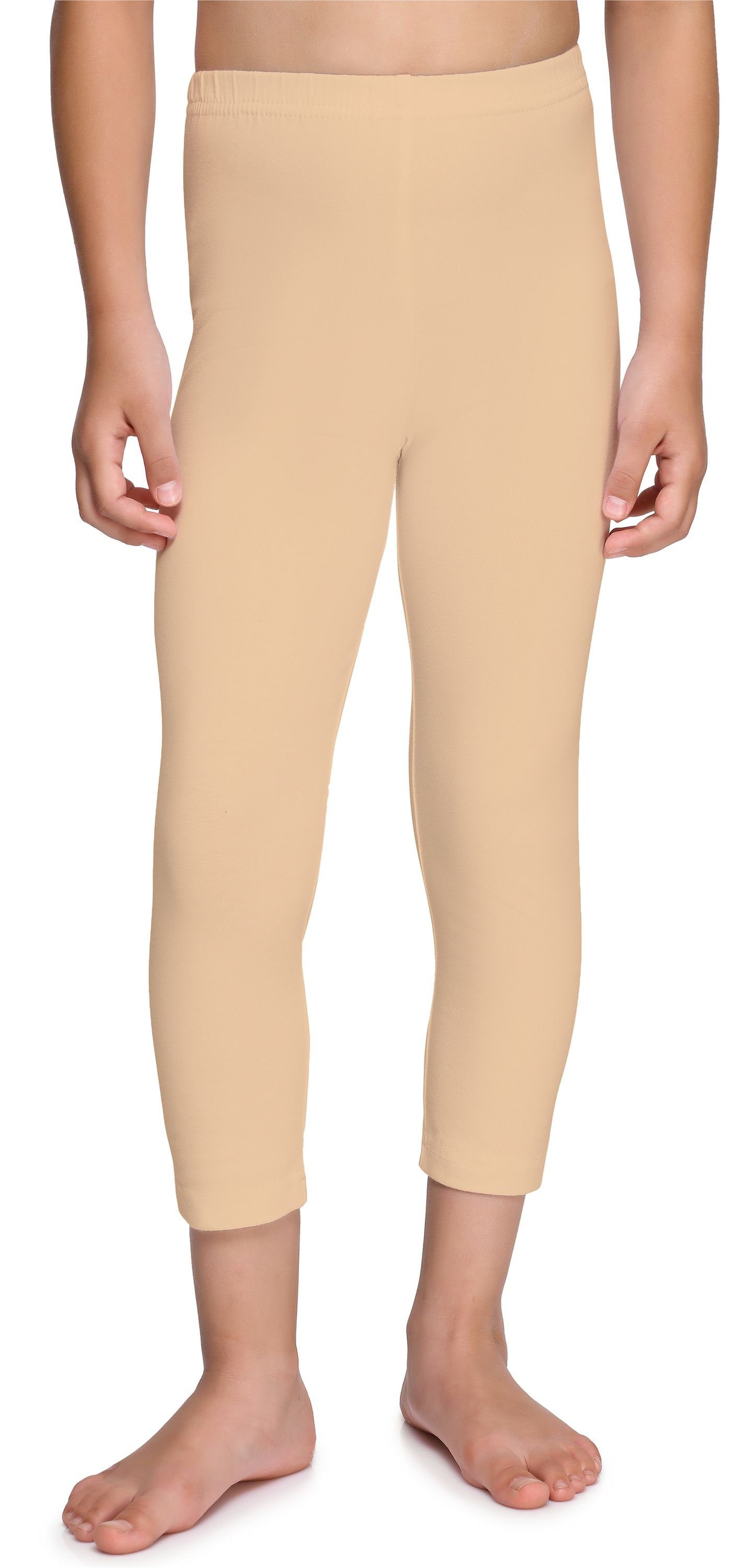 Merry Style Leggings Mädchen 3/4 Capri Leggings aus Baumwolle MS10-226 (1-tlg) elastischer Bund Sand