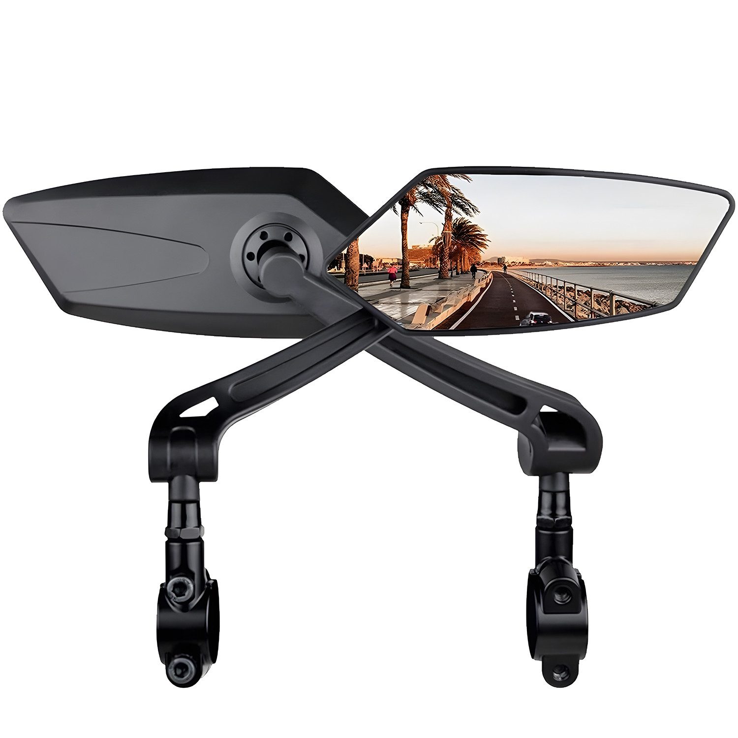 OSTWOLKE Fahrradspiegel Fahrrad Rückspiegel 2 Stück HD 360° verstellbar kratzfest Schlagfest (2-St), Universal Fahrrad Spiegel für Ebike, Motorrad, Elektroroller