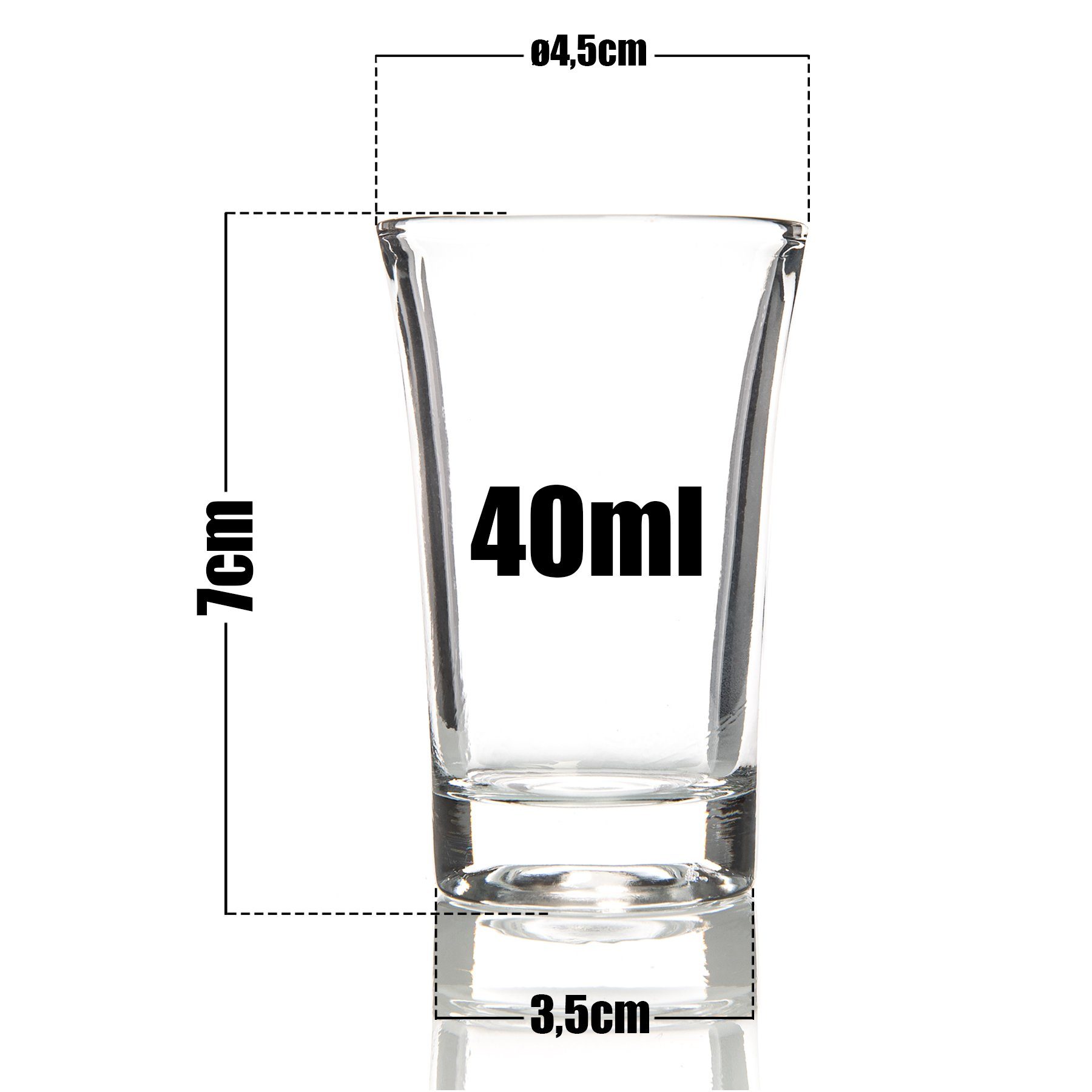 BigDean Schnapsglas 4cl in Geschenkbox – hochwertige Shotgläser lebensmittelecht, 6-tlg., Glas, Robustes Glas, Langlebige Qualität, Elegante Form, Vielseitig