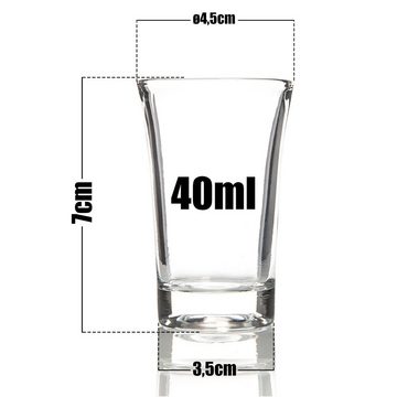 BigDean Schnapsglas 12 Stück Schnapsgläser 4cl aus Glas, Glas