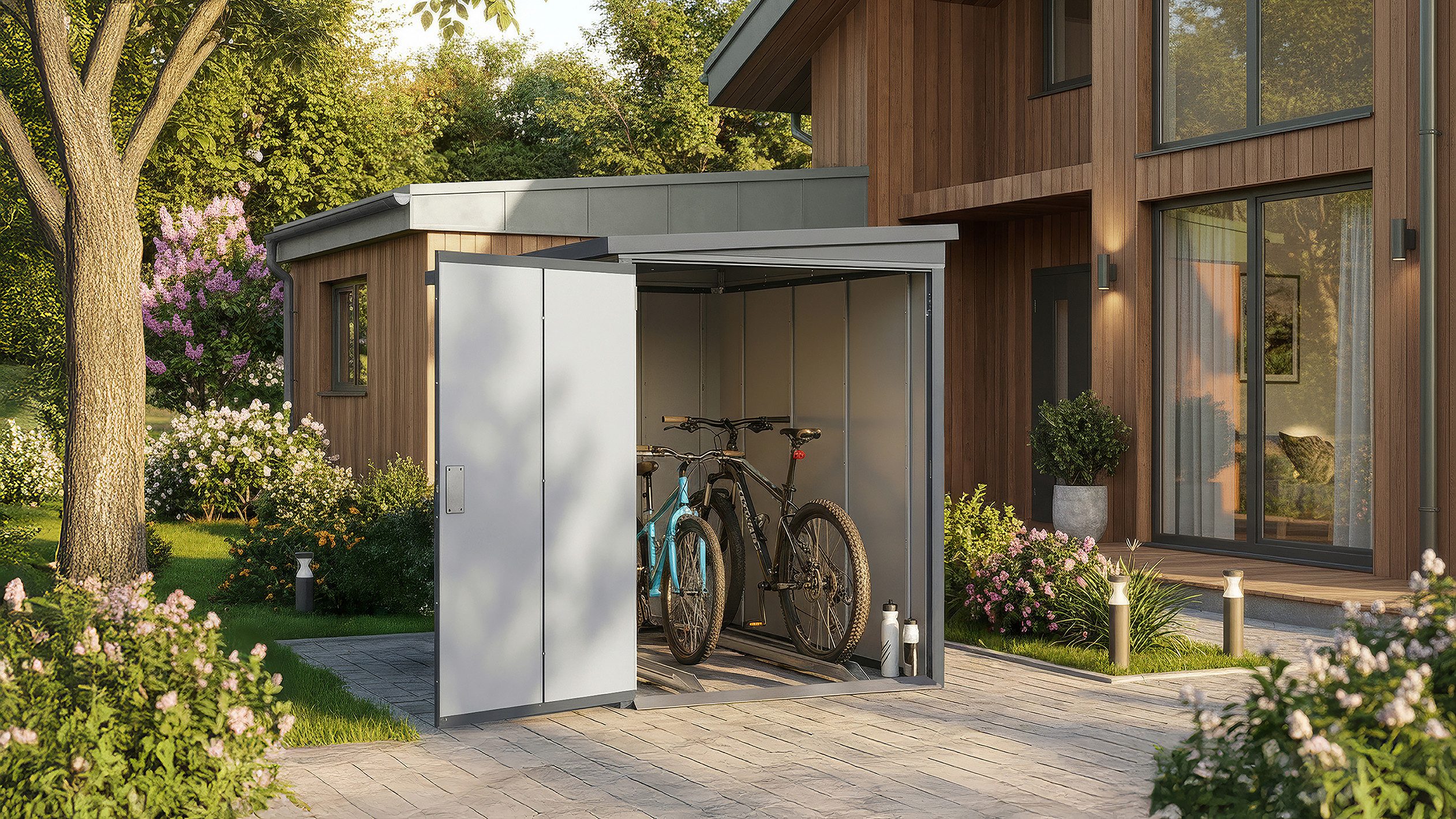 weka Fahrradbox Gary, Metall pulverbeschichtet, BxTxH: 129x206x159 cm