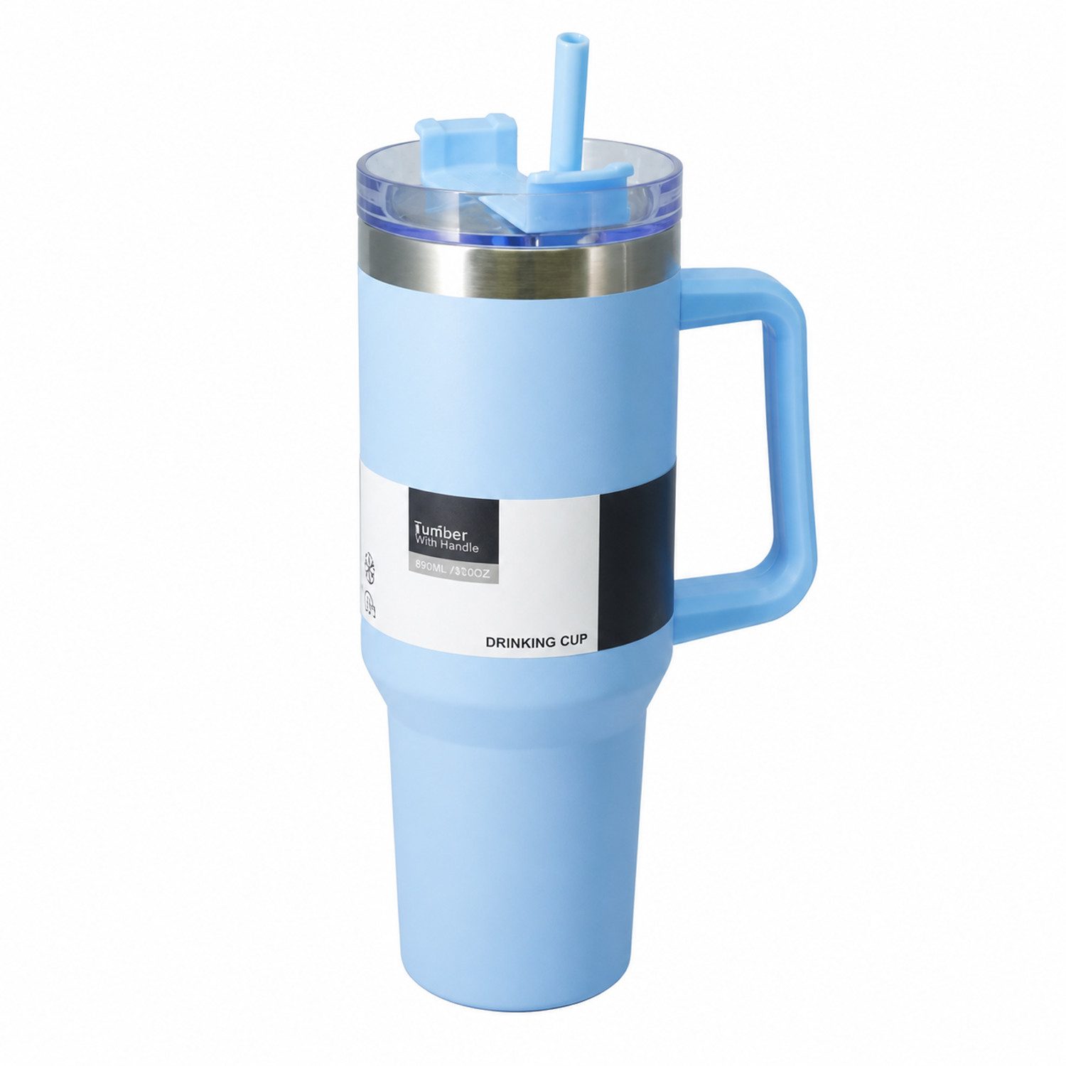 Mojawo Wasserkessel Thermobecher Doppelwandiger Edelstahl Trinkbecher 1200ml und Strohhalm