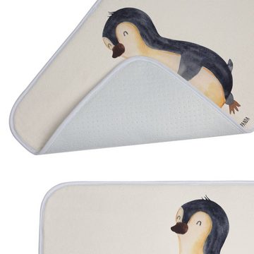 Badematte Pinguin Marienkäfer - Weiß - Geschenk, Badematte, Badteppich, Duschvo Mr. & Mrs. Panda, Höhe 1 mm, 100% Polyester, rechteckig, Stil-Statement