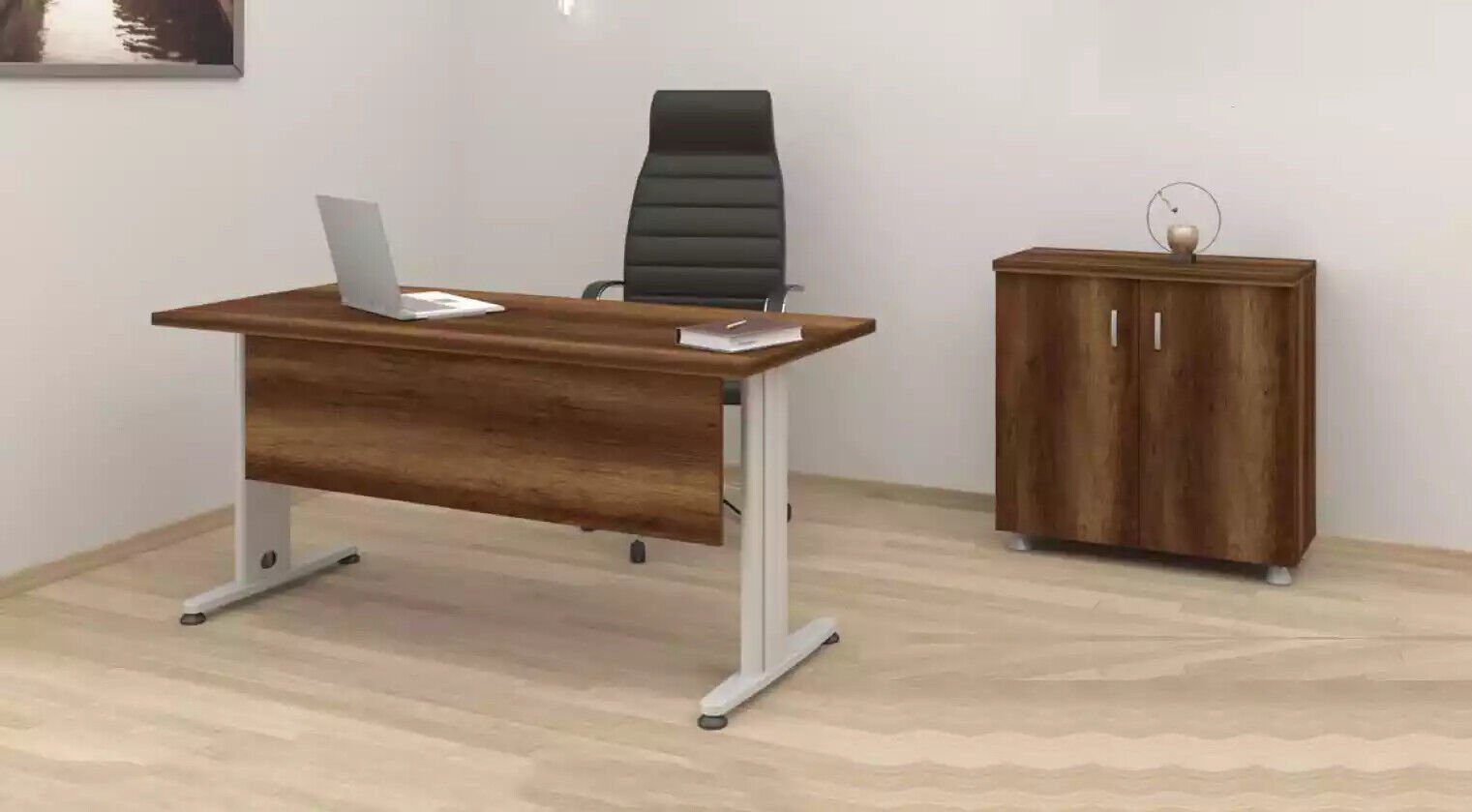+ Komplettes Tisch Made Arbeitszimmer Schrank), (2-St., in Büromöbel Schrank 2tlg Europa JVmoebel Set Schreibtisch, Schreibtisch
