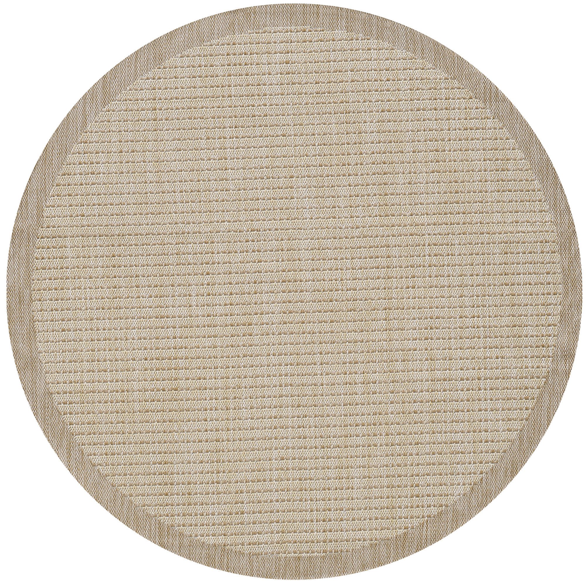 Carpettex Outdoorteppich Unicolor, Rund, Höhe: 3 mm, Teppich Wetterfest Waschbar Balkon, Garten, Terrasse und Küchenteppich
