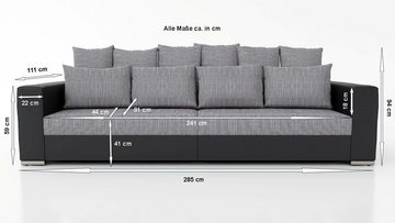 Küchen-Preisbombe Sofa Modernes Big Sofa Wohnlandschaft Sofa Couch Jumbo 2 Schwarz - Hellgrau, Sofa