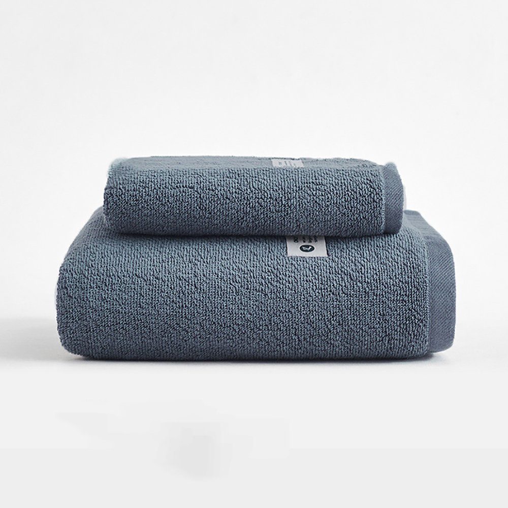 SCOHOME Badetücher Duschtuch 2er Set Premium Frottee Handtuch, (2-St), Geeignet für Schwimmen, Bad, schnelle Wasseraufnahme blau