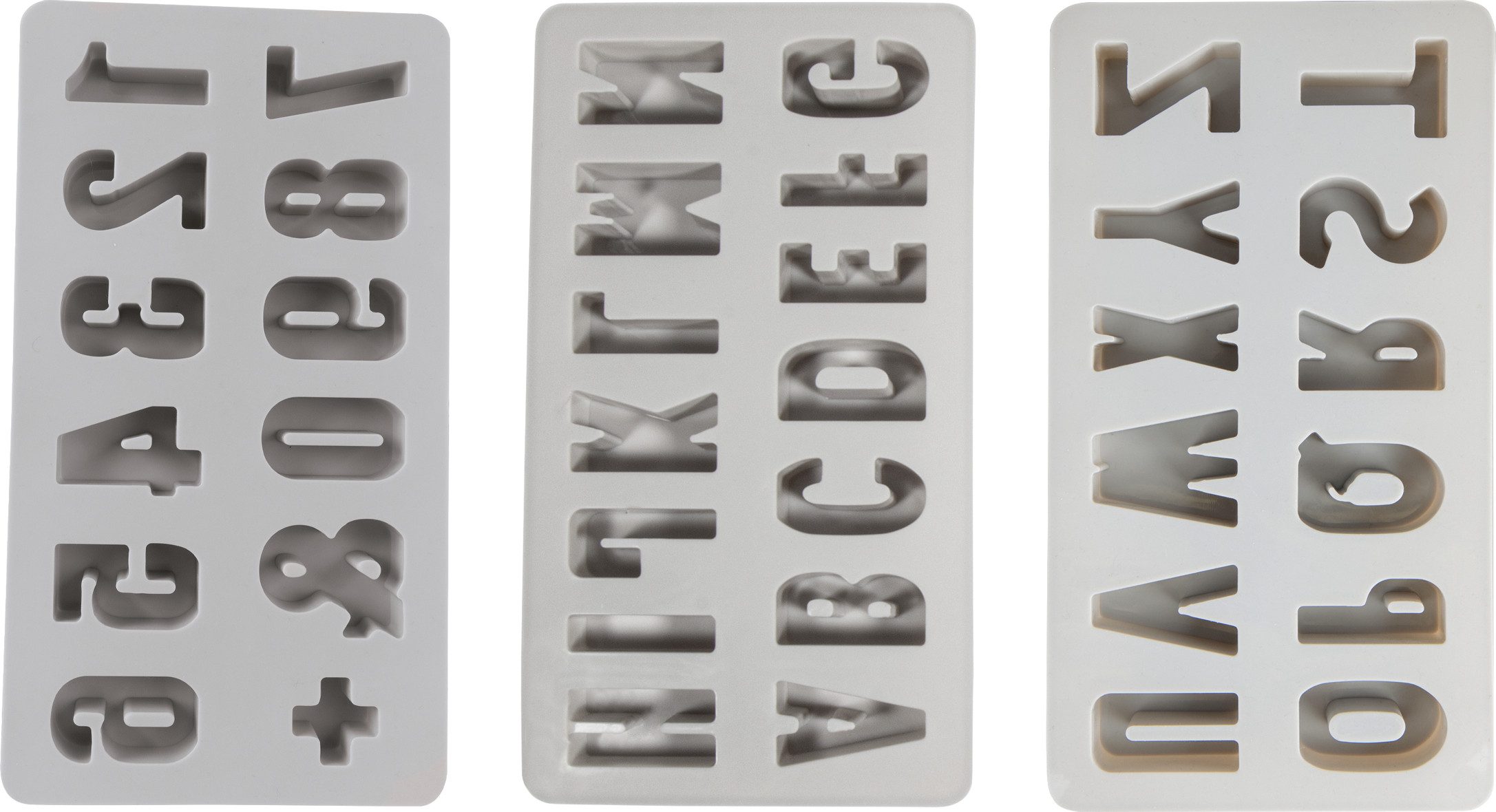 VBS Modellierwerkzeug Silikon Gießform-Set ABC & 0-9, (3 St), Silikon